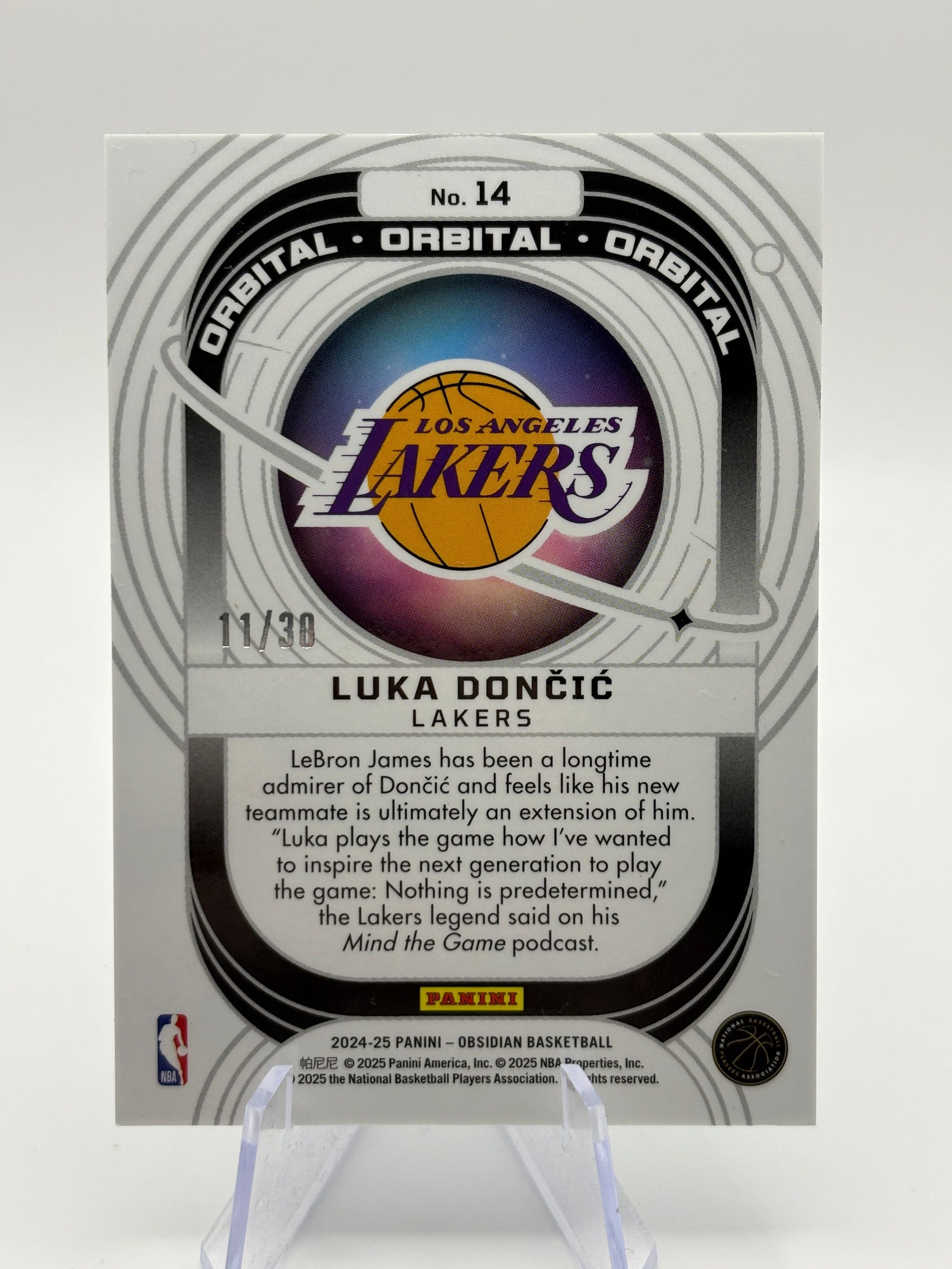 2024-25 Panini Obsidian Basketball - Luka Doncic #14 11/30 Orbital Blue FRENLY BRICKS - Open 7 Days image 2