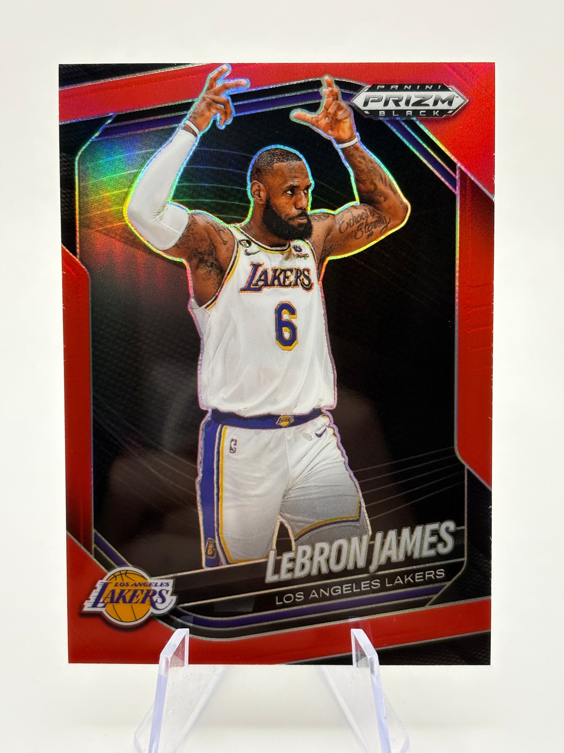 2024-25 Panini Prizm Black Basketball - Lebron James #52 /299 Red FRENLY BRICKS - Open 7 Days