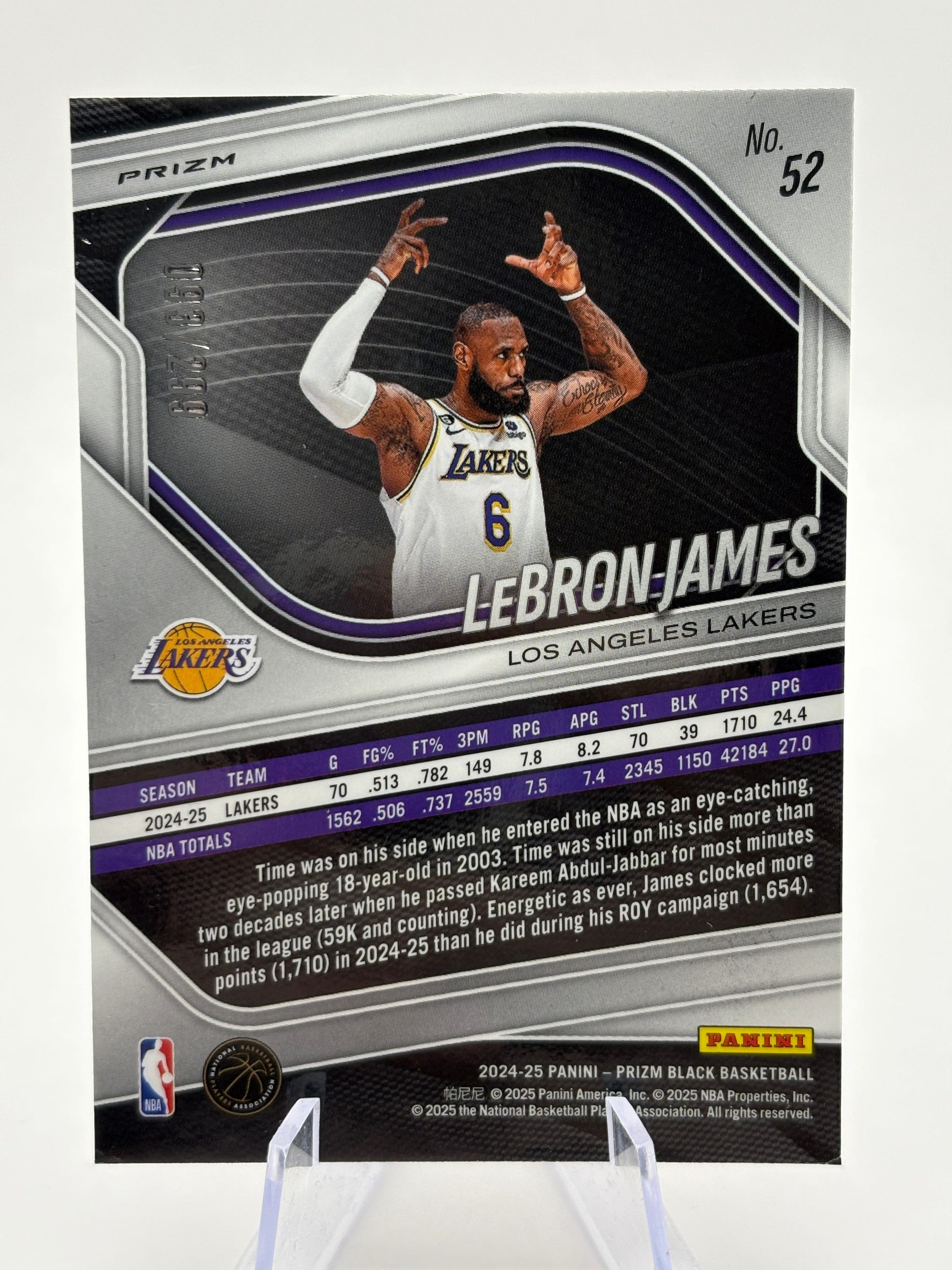 2024-25 Panini Prizm Black Basketball - Lebron James #52 /299 Red FRENLY BRICKS - Open 7 Days image 2