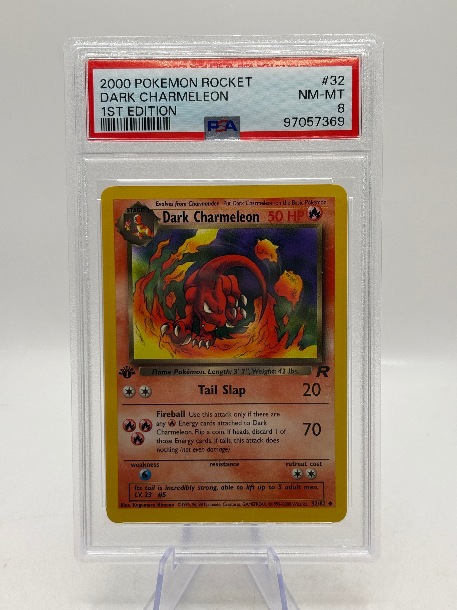 2000 Pokemon Rocket - Dark Charmeleon 32/82 Uncommon 1st Edition PSA 8 image 1