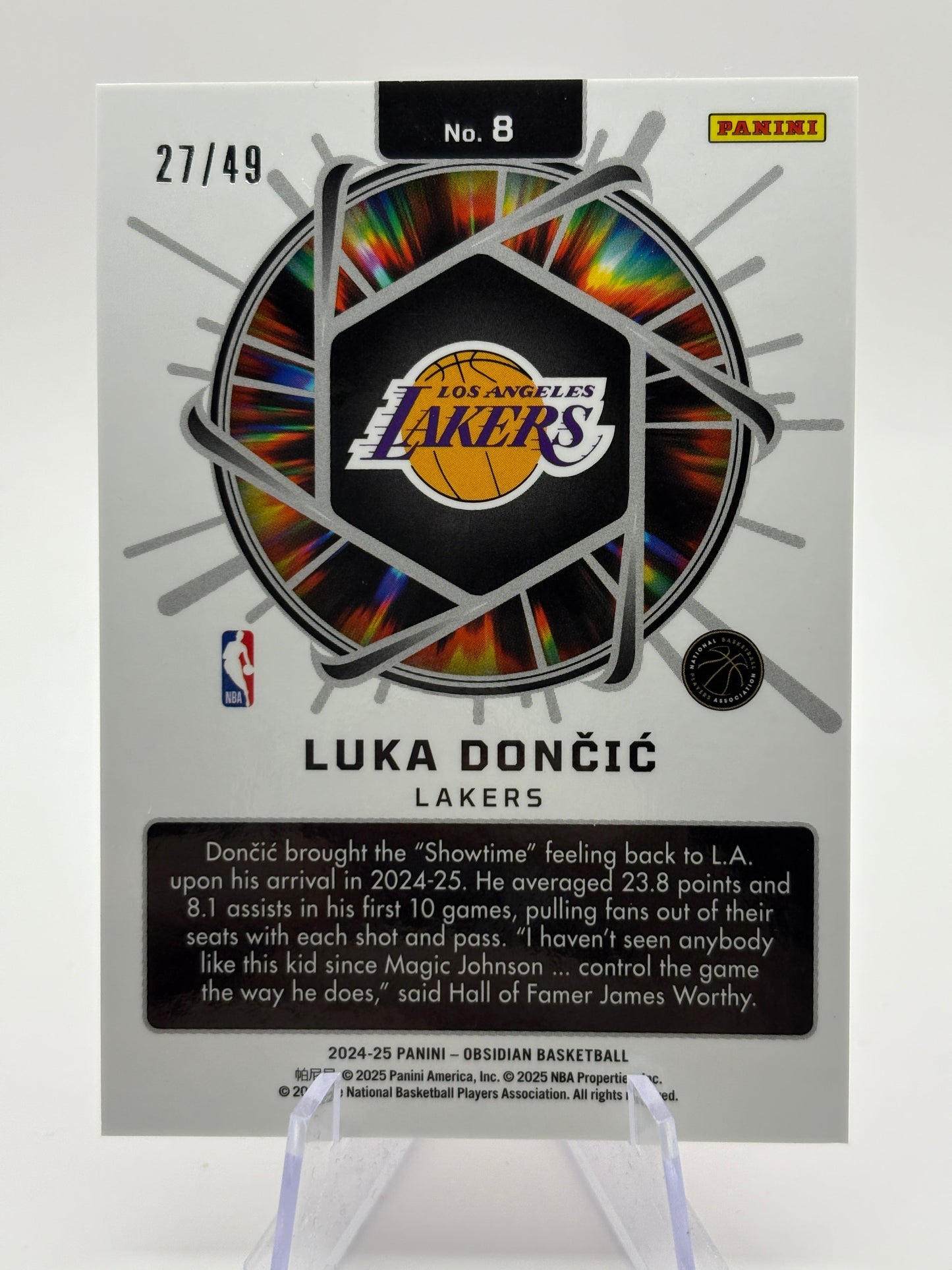 2024-25 Panini Obsidian Basketball - Luka Doncic #8 Pink Supernova /49 FRENLY BRICKS - Open 7 Days