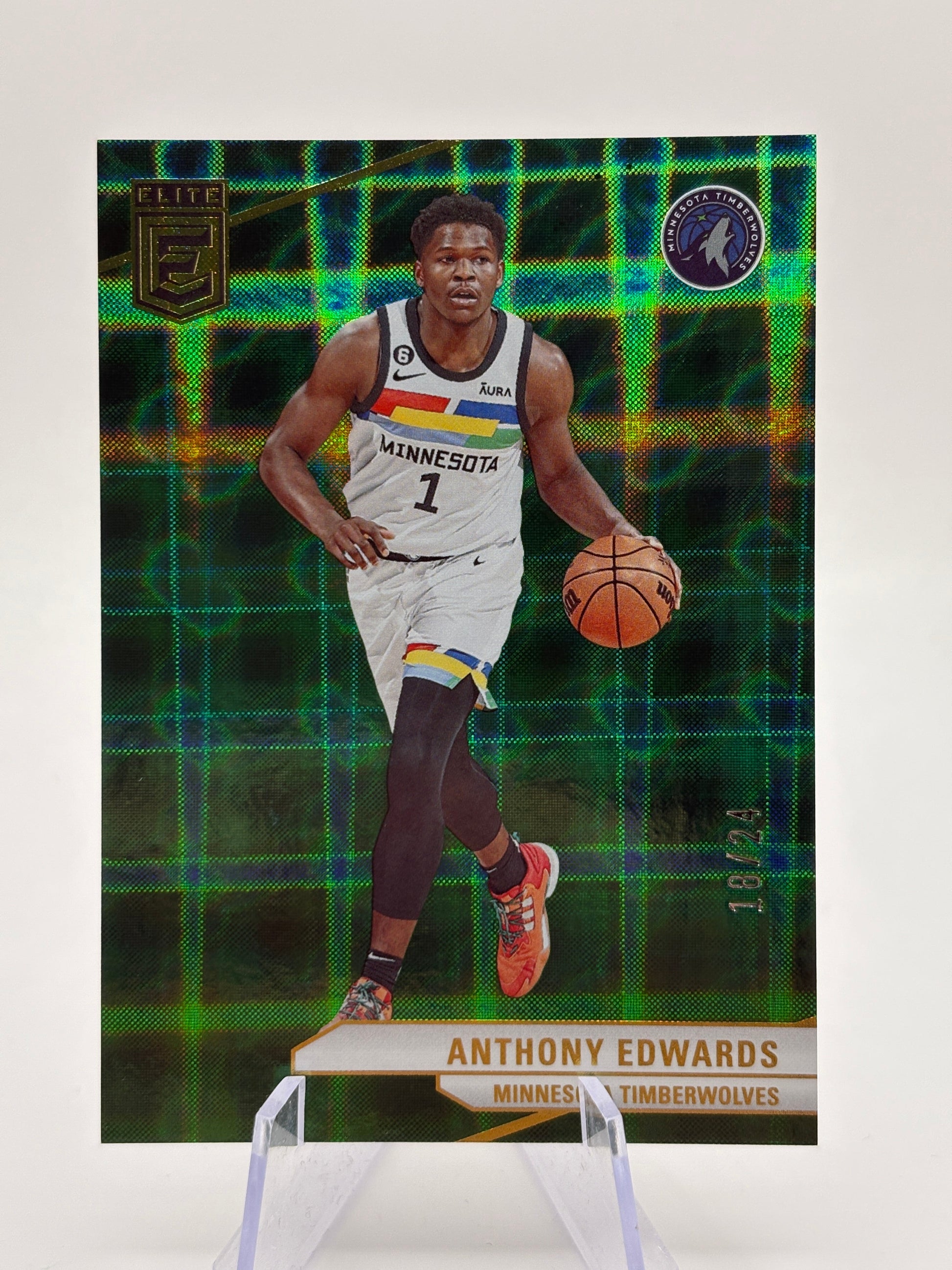 2023-24 Panini Donruss Elite Basketball - Anthony Edwards #23 /24 Hyper Green FRENLY BRICKS - Open 7 Days
