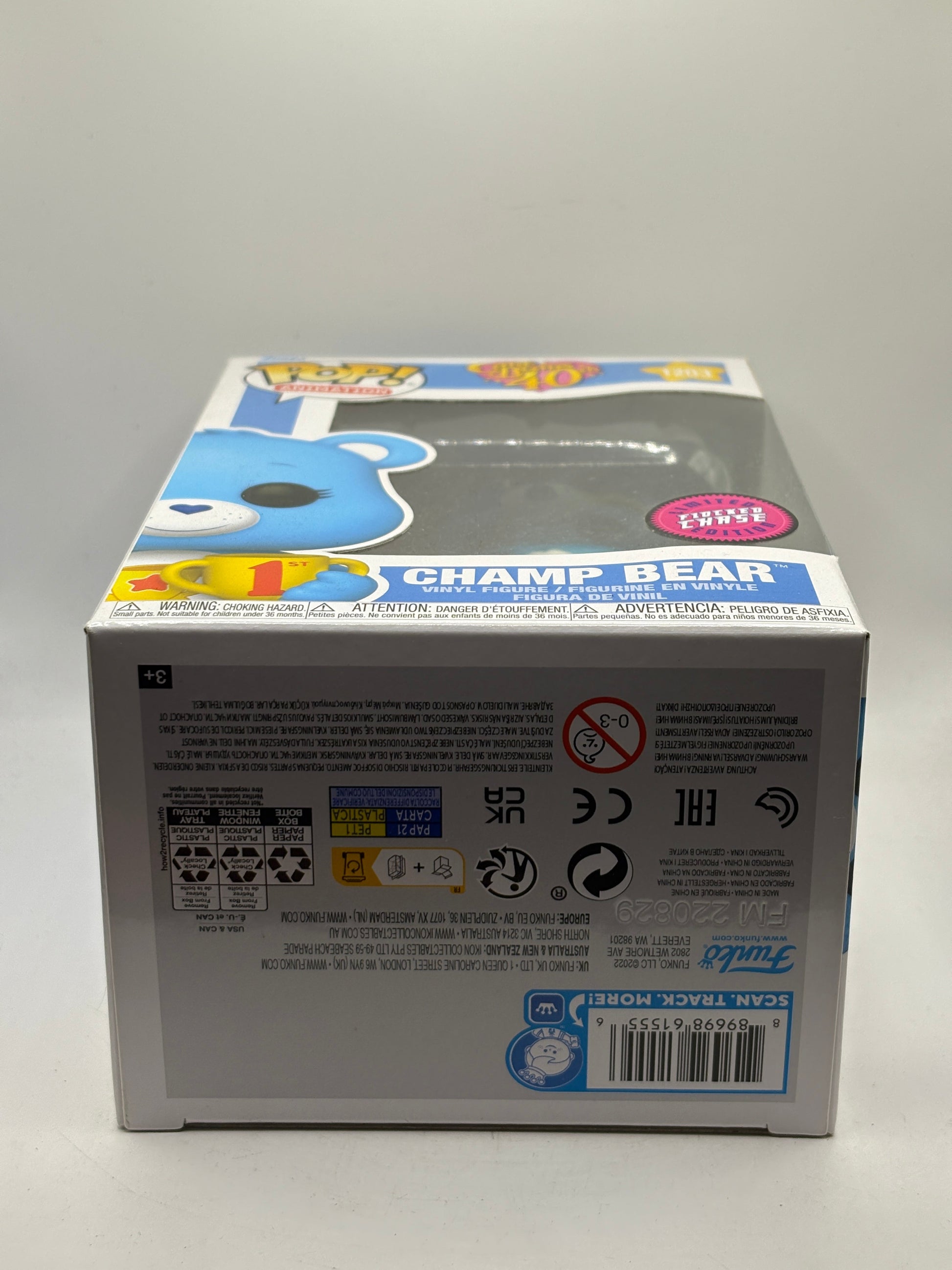Funko POP! Animation Care Bears 40th #1203 Champ Bear Limited Flocked Chase FRENLY BRICKS - Open 7 Days