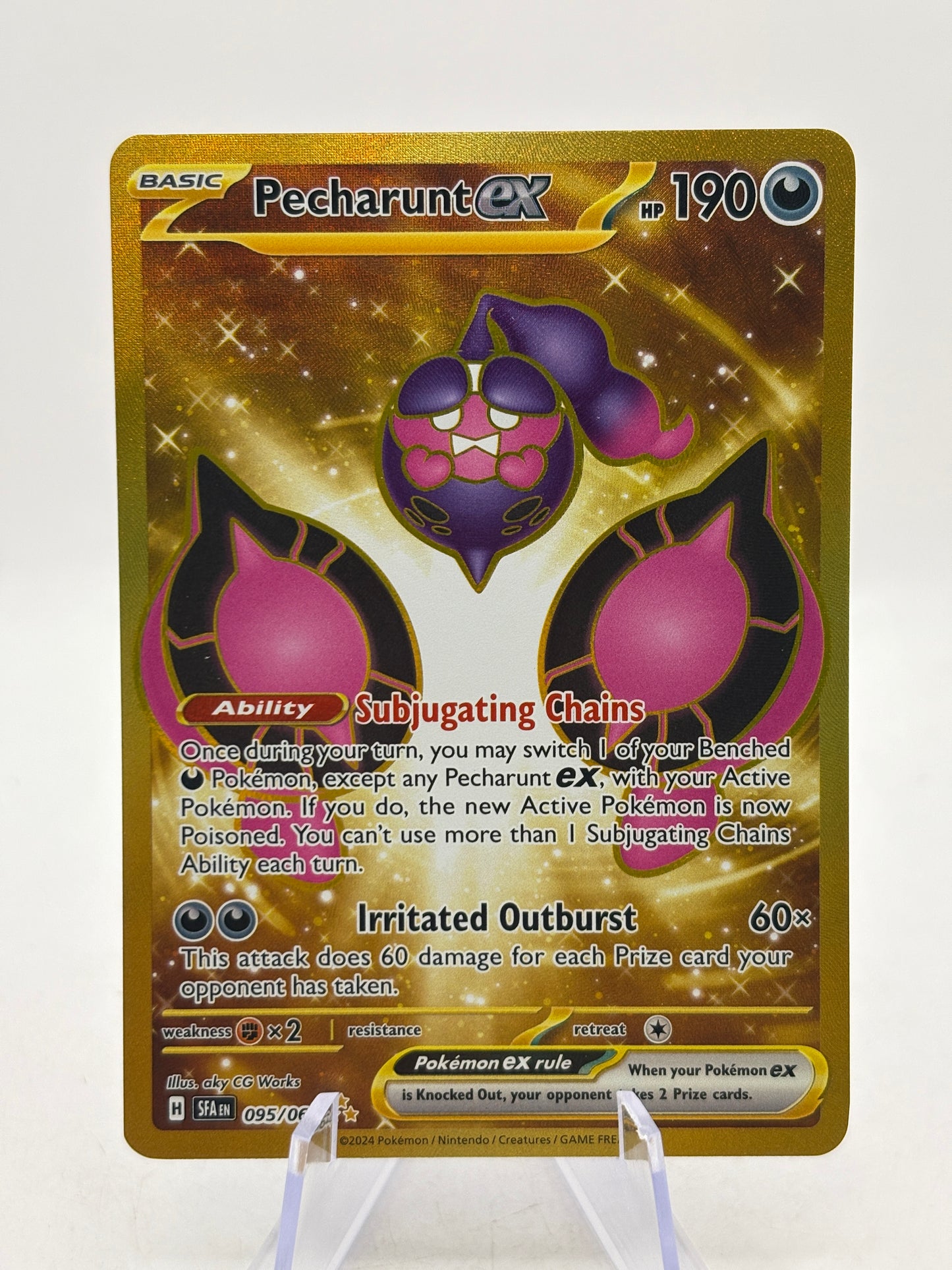 Pokemon TCG Shrouded Fable - Pecharunt EX 095/064 Gold Secret NM