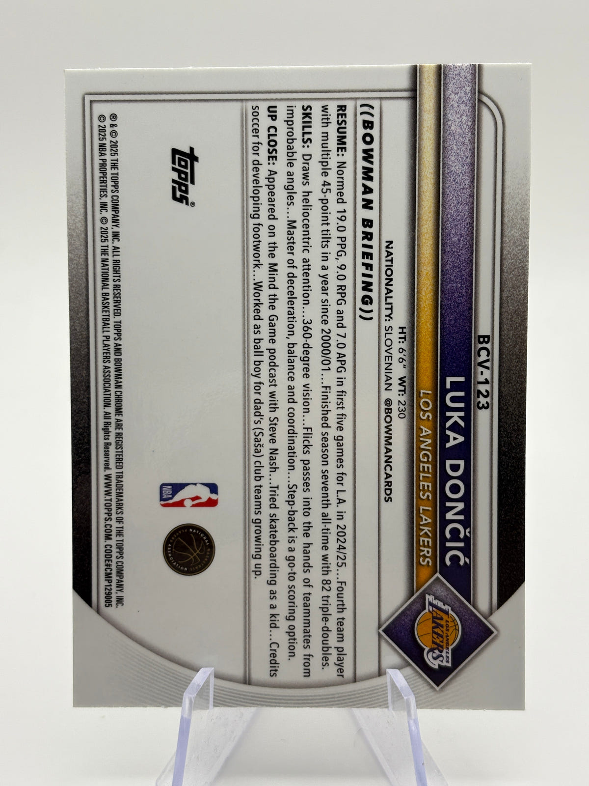 2025-26 Bowman Luka Doncic Speckle Refractor /299 Los Angeles Lakers FRENLY BRICKS - Open 7 Days image 2