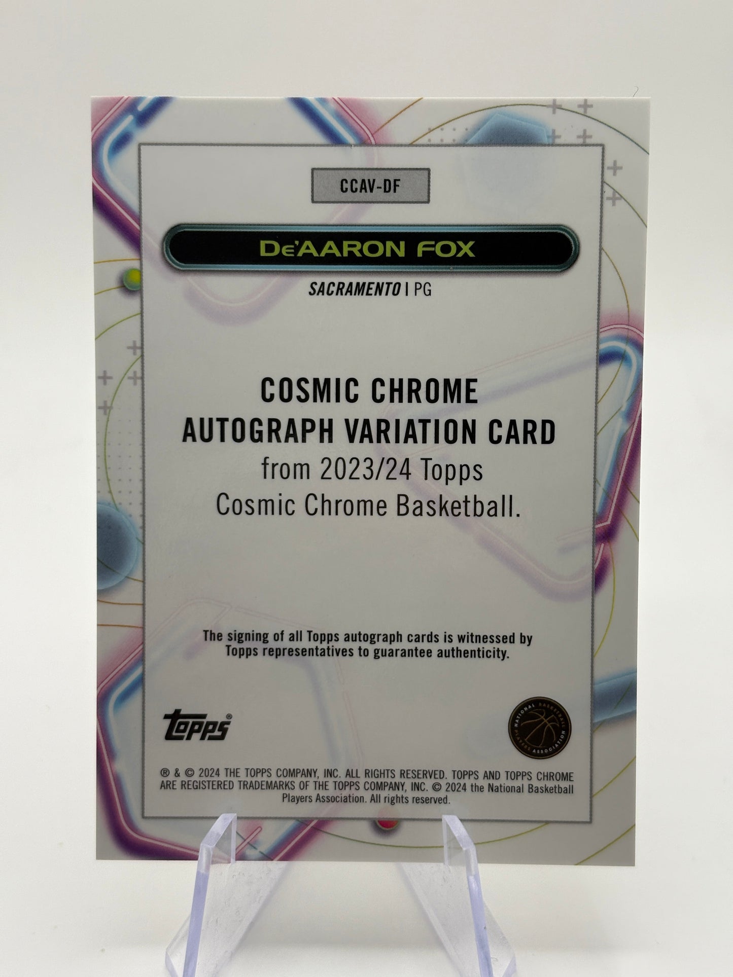 2023 - 2024 Topps Cosmic Chrome De'Aaron Fox Gold  /50 CCAV-DF Auto Autograph FRENLY BRICKS - Open 7 Days