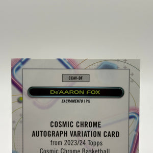 2023 - 2024 Topps Cosmic Chrome De'Aaron Fox Gold  /50 CCAV-DF Auto Autograph FRENLY BRICKS - Open 7 Days