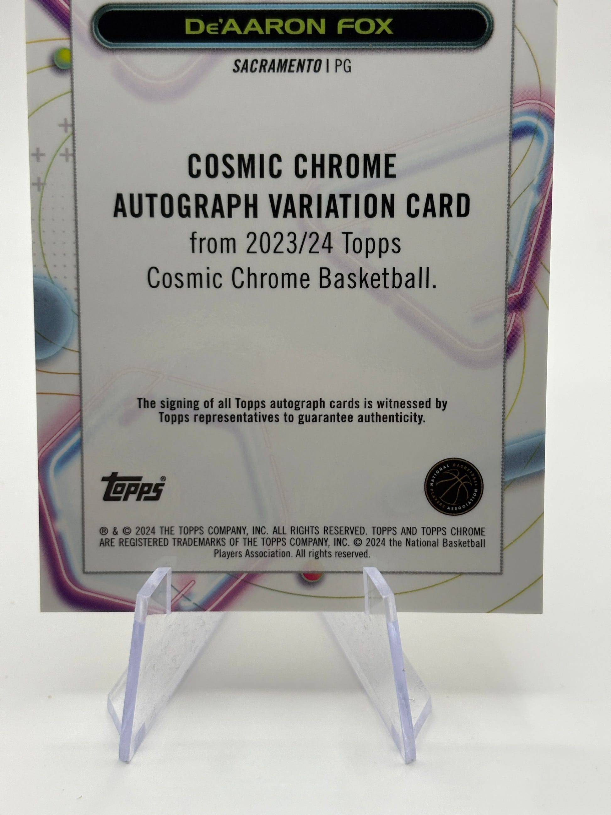 2023 - 2024 Topps Cosmic Chrome De'Aaron Fox Gold  /50 CCAV-DF Auto Autograph FRENLY BRICKS - Open 7 Days image 4