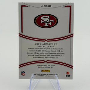2023 Panini National Treasures - Signatures Arik Armstead #SIG-AAR /99 TC9838 FRENLY BRICKS - Open 7 Days