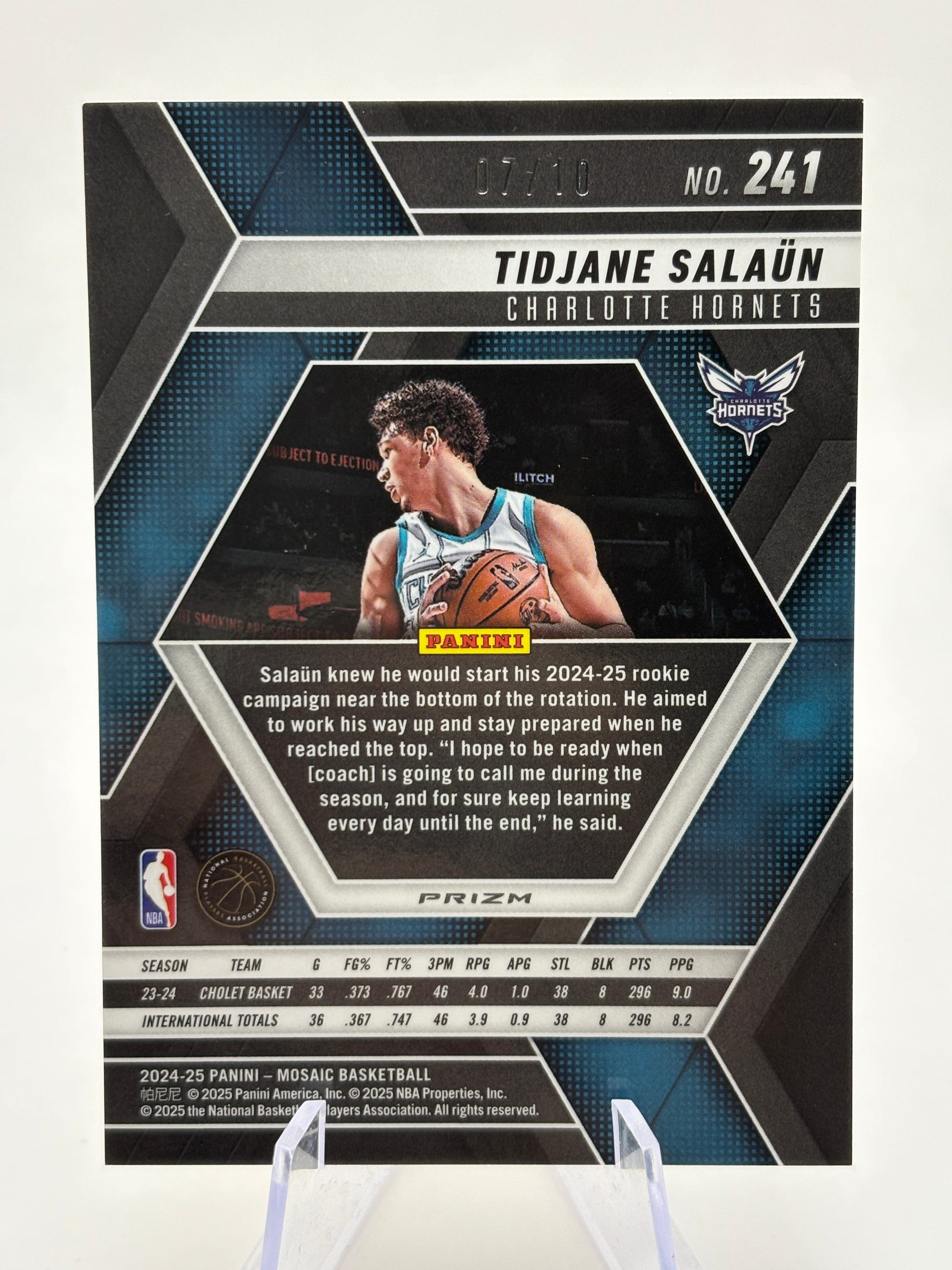 2024-25 Panini Mosaic Basketball - Tidjane Salaun #241 /10 Yellow Blue Scope FRENLY BRICKS - Open 7 Days image 2