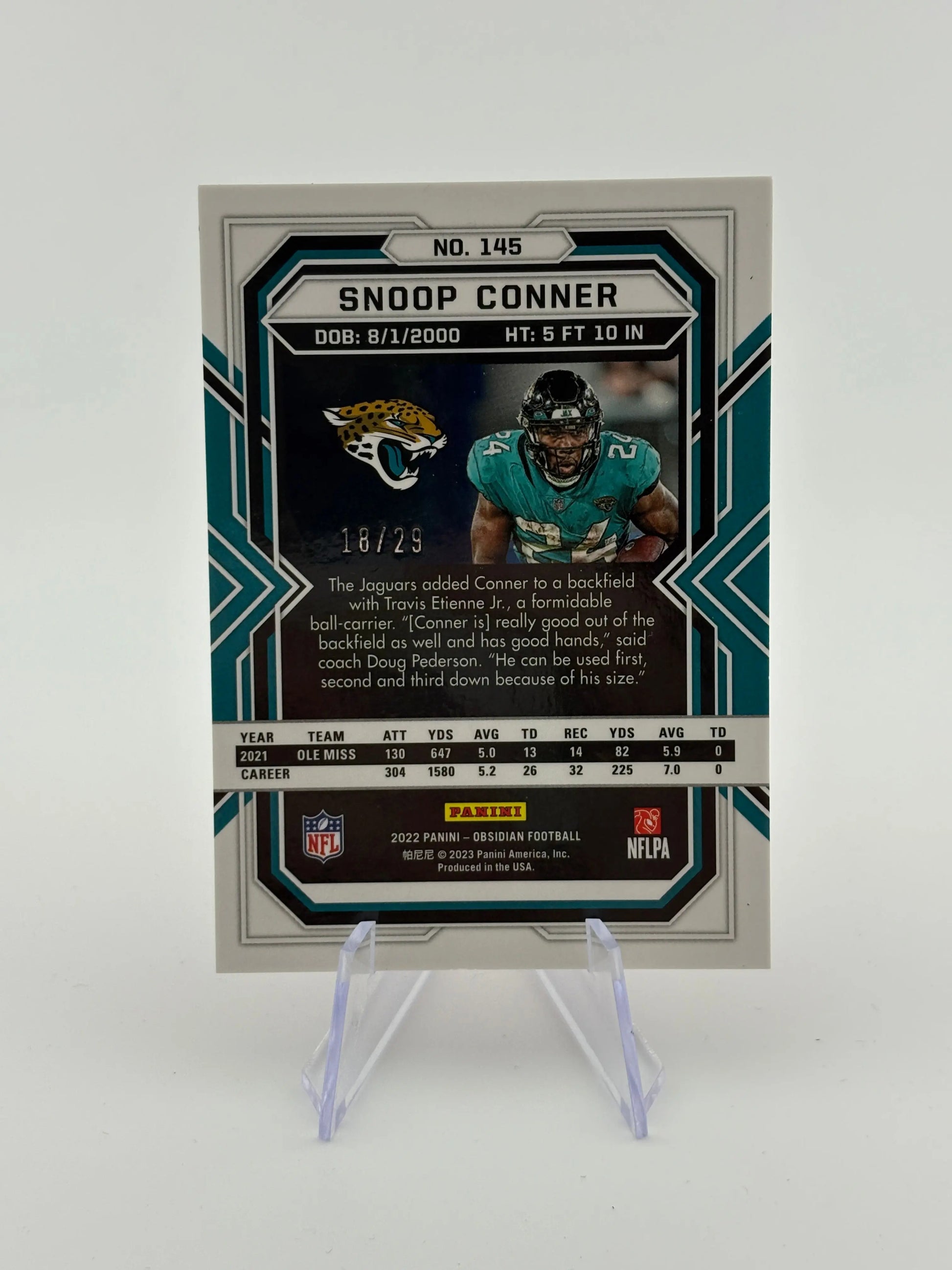 2022 OBSIDIAN RED FLOOD ROOKIE /29 SNOOP CONNER JAGUARS FRENLY BRICKS - Open 7 Days