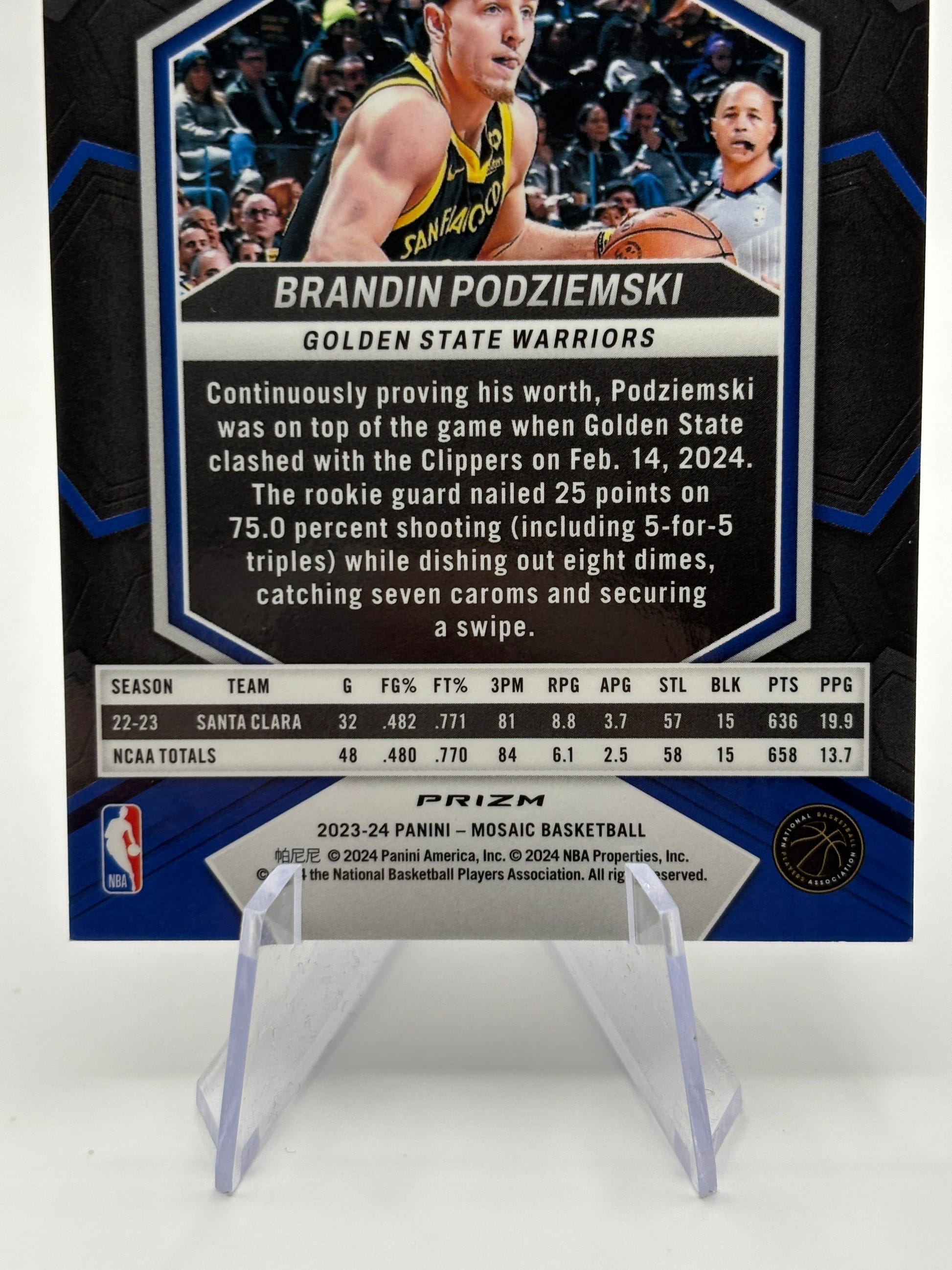 2023-24 Panini Mosaic - Rookies Brandin Podziemski Purple Mosaic Prizm /99 (RC) FRENLY BRICKS - Open 7 Days image 4