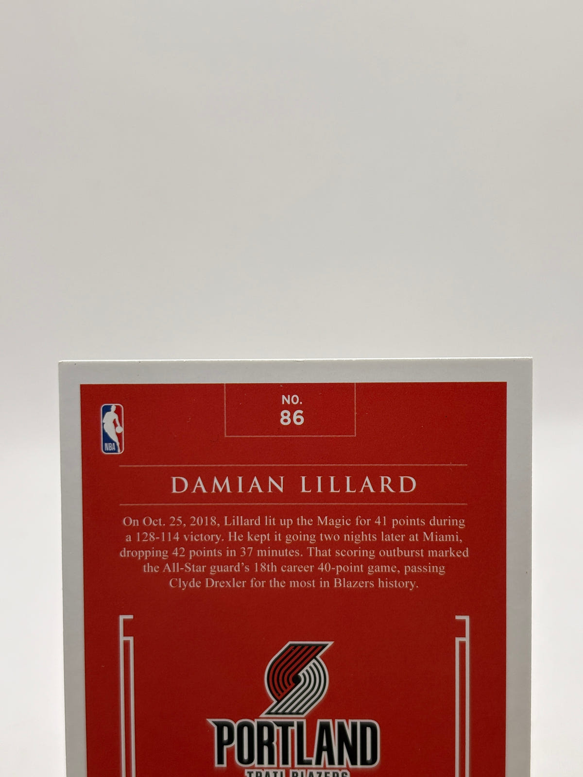 2018-19 Panini Impeccable Basketball #86 Damian Lillard /49 image 3