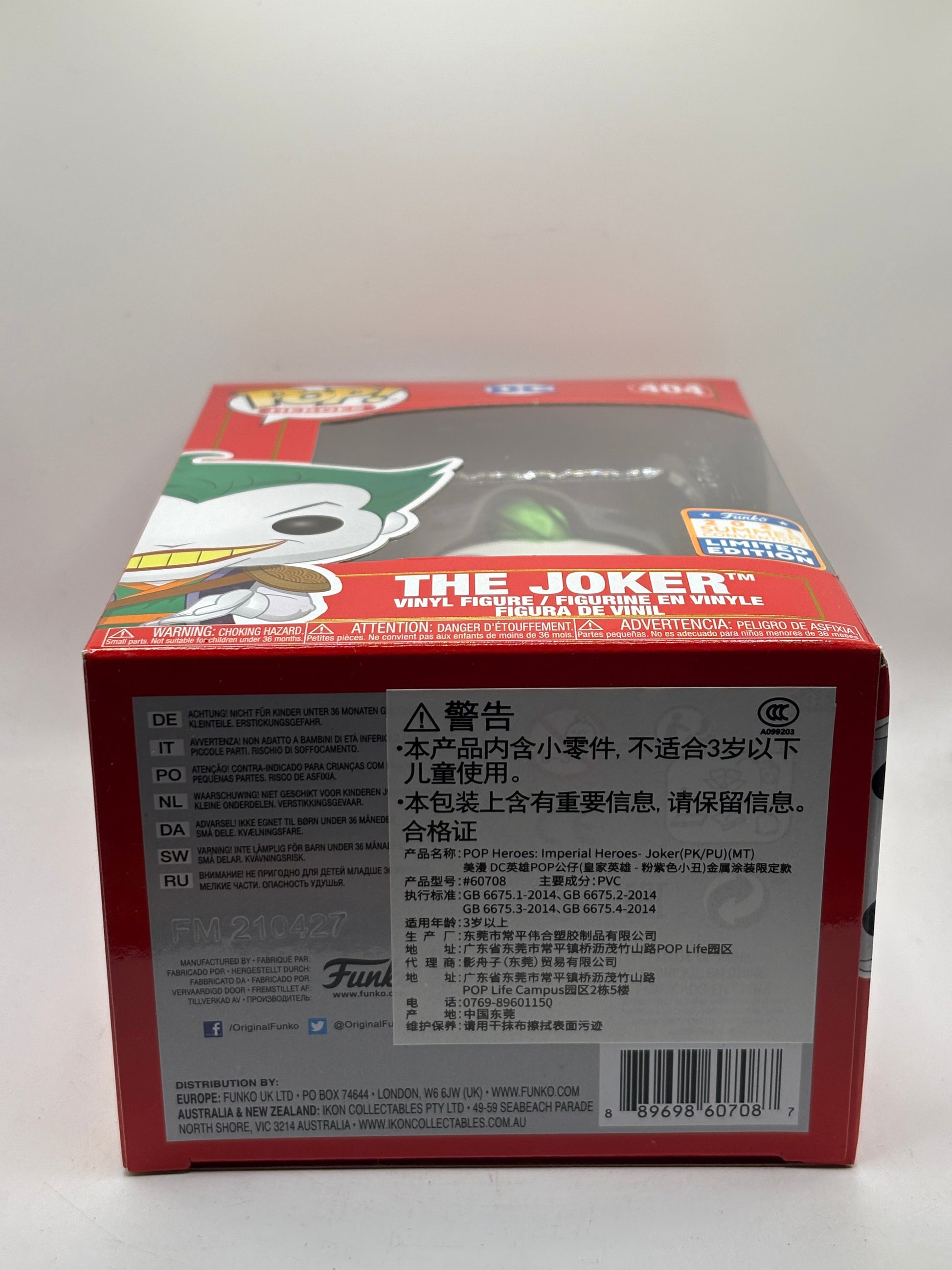 Funko POP! Heroes DC #404 The Joker 2021 Summer Con Limited Edition FRENLY BRICKS - Open 7 Days