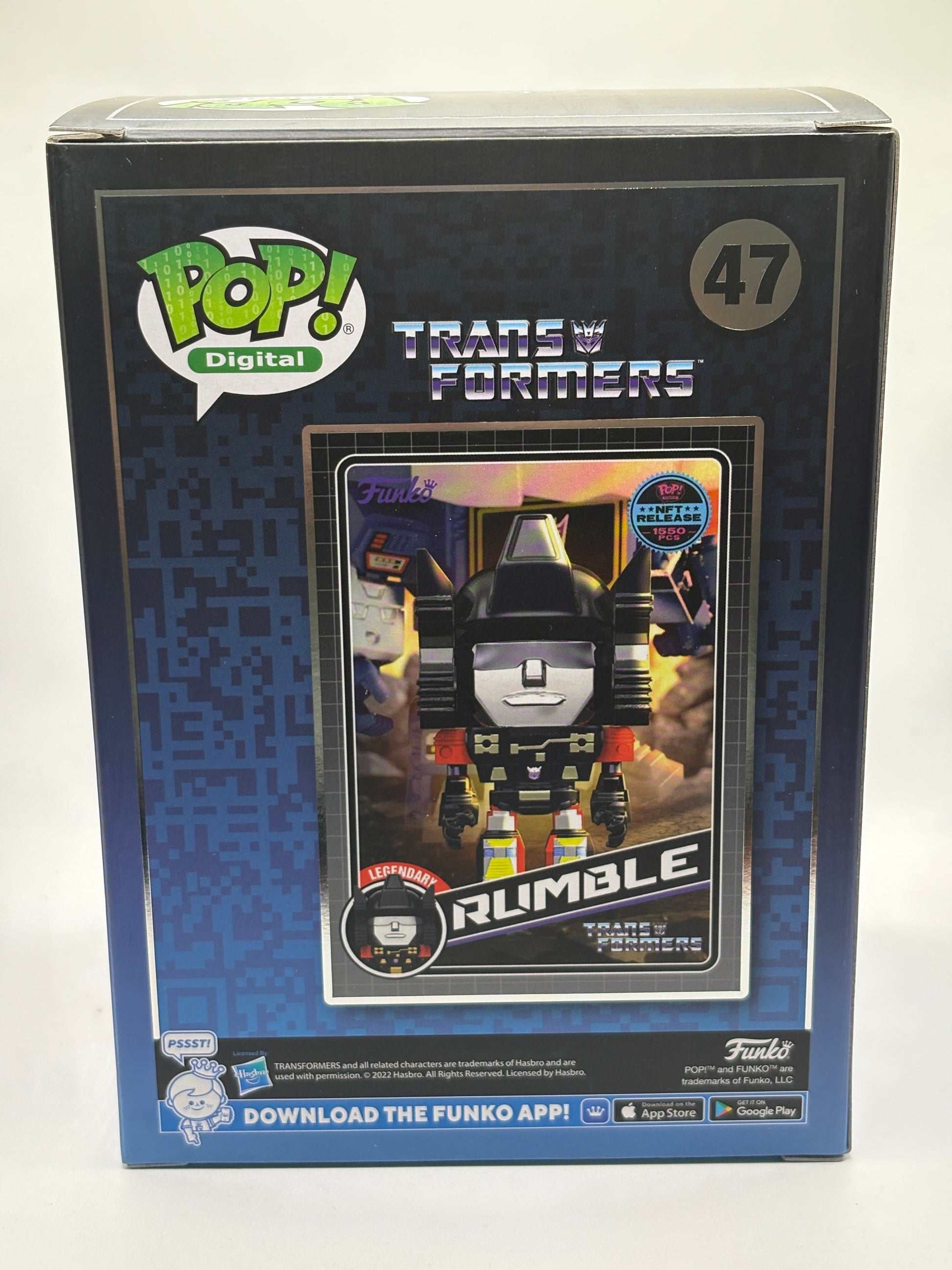 Funko POP! Digital Transformers #47 Rumble NFT Release 1550 Pieces FRENLY BRICKS - Open 7 Days