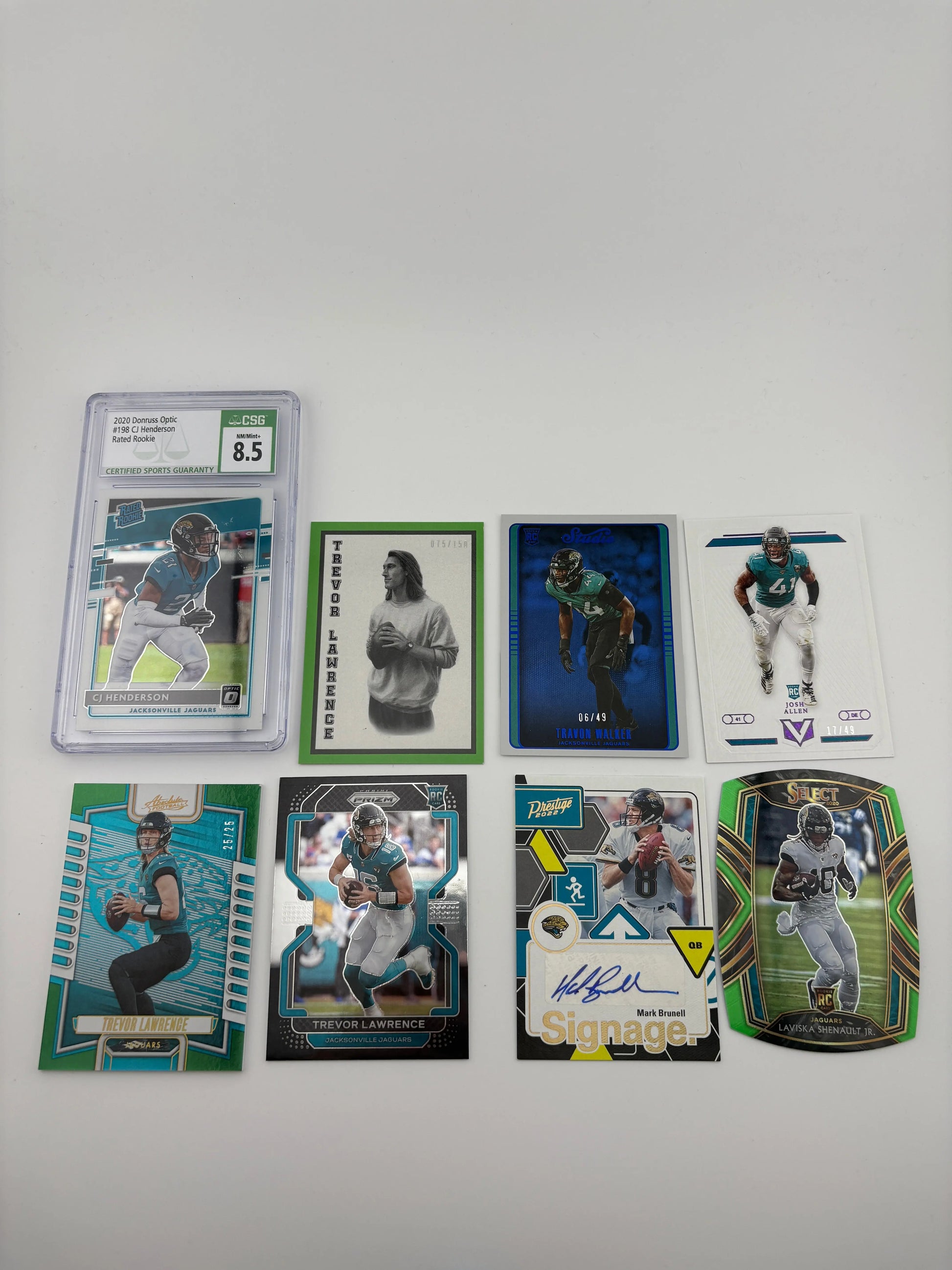 NFL Sports Jacksonville Jaguar Card Lot - Trevor Lawrence, Rookie, Patch, Graded FRENLY BRICKS - Open 7 Days