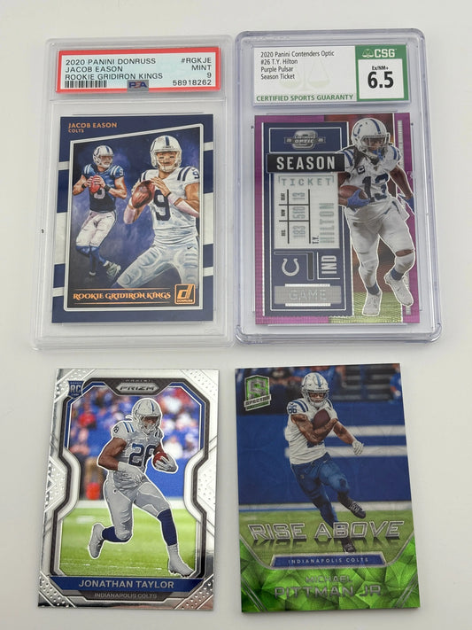NFL Sports Indianapolis Colts Card Lot - Jacob Eason, Rookies, Graded FRENLY BRICKS - Open 7 Days