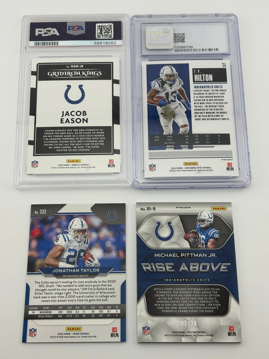 NFL Sports Indianapolis Colts Card Lot - Jacob Eason, Rookies, Graded FRENLY BRICKS - Open 7 Days