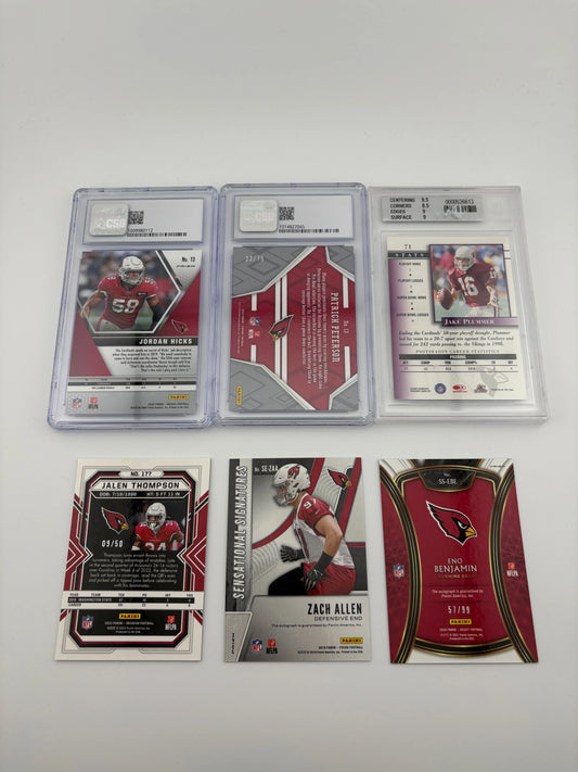 NFL Sports Arizona Cardinals Card Lot - Jake Plummer, Rookies, Autos, Graded FRENLY BRICKS - Open 7 Days