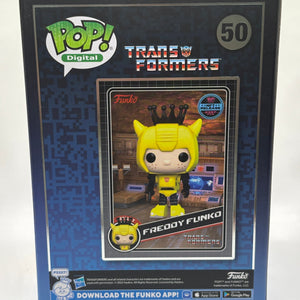 Funko POP! Digital Transformers #50 Freddy Funko as Bumblebee NFT 2397 Pieces FRENLY BRICKS - Open 7 Days