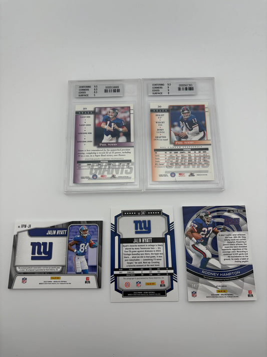 NFL Sports New York Giants Card Lot - Jalin Hyatt, Rookies, Auto, Graded FRENLY BRICKS - Open 7 Days