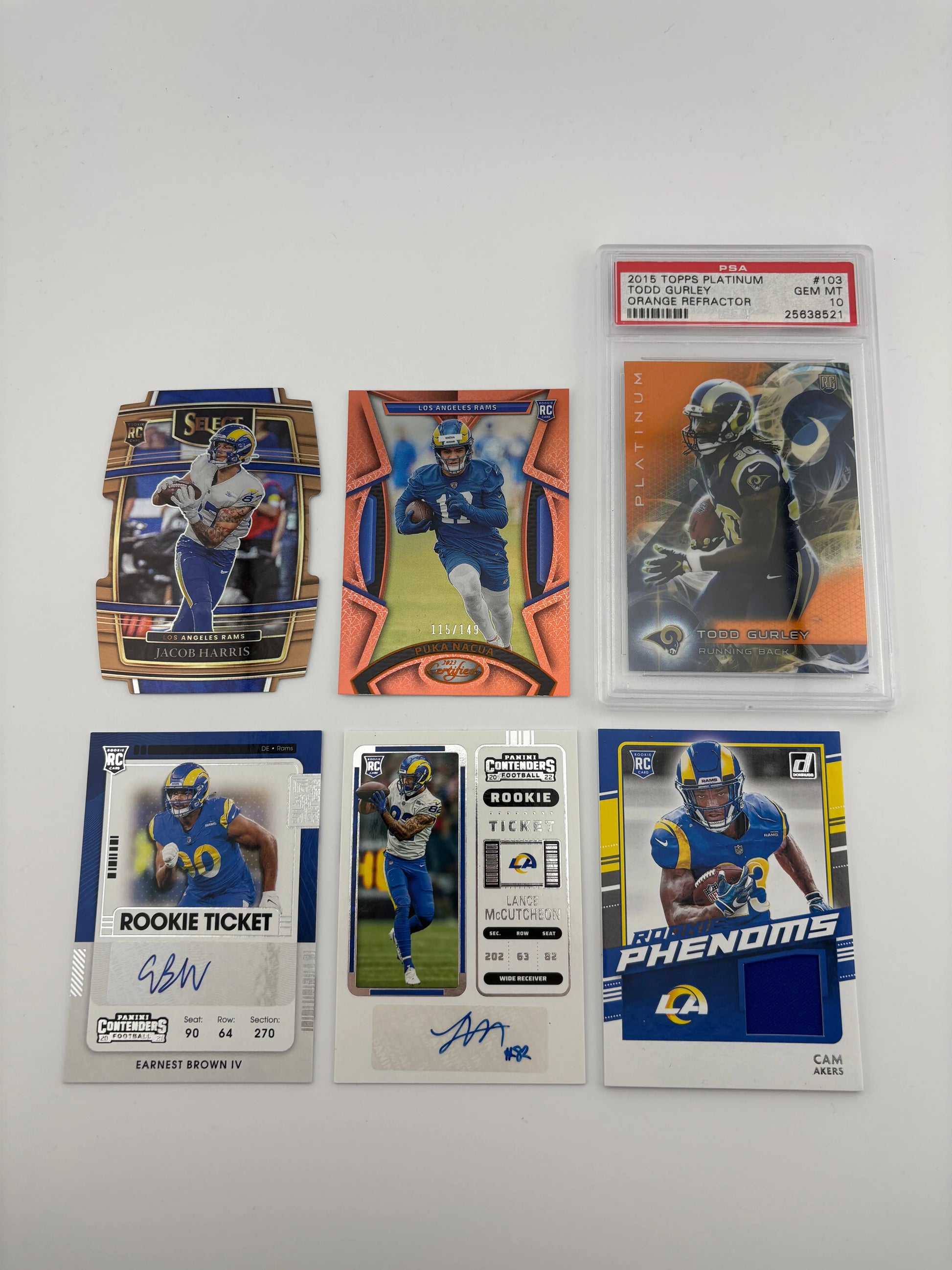 NFL Sports Los Angeles Rams Card Lot - Cam Akers, Rookie, Auto, Graded FRENLY BRICKS - Open 7 Days