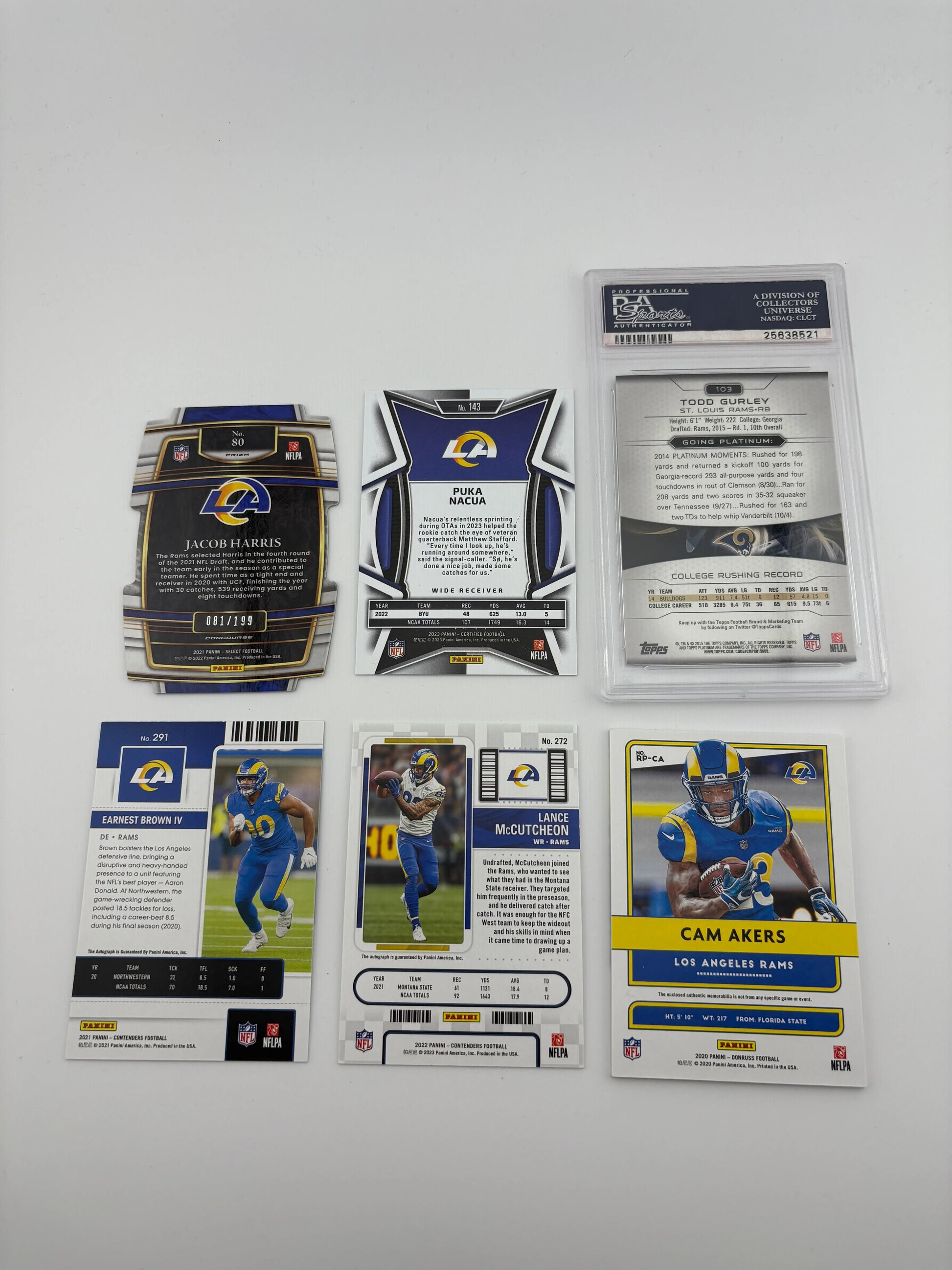 NFL Sports Los Angeles Rams Card Lot - Cam Akers, Rookie, Auto, Graded FRENLY BRICKS - Open 7 Days