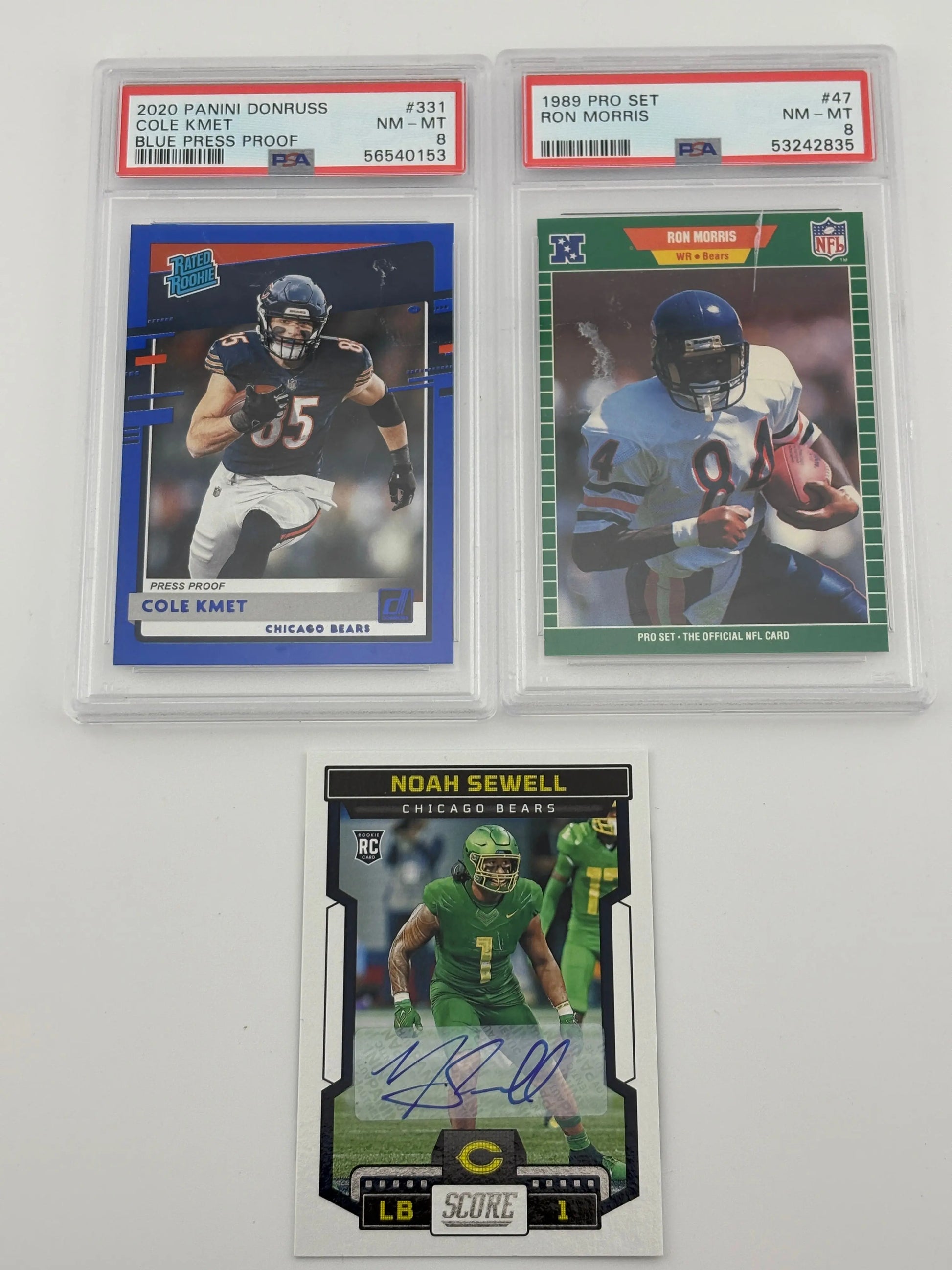 NFL Sports Chicago Bears Card Lot - Noah Sewell, Rookie, Auto, Graded FRENLY BRICKS - Open 7 Days