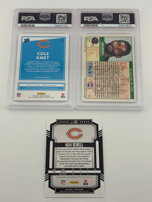 NFL Sports Chicago Bears Card Lot - Noah Sewell, Rookie, Auto, Graded FRENLY BRICKS - Open 7 Days