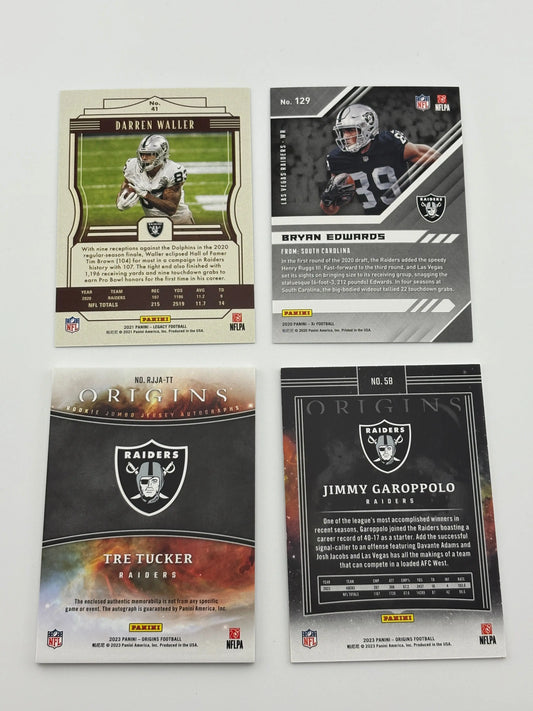 NFL Sports Las Vegas Raiders Card Lot - Tre Tucker, Rookies, Autos FRENLY BRICKS - Open 7 Days