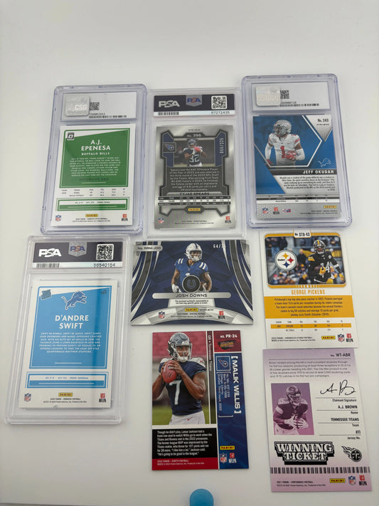 NFL Sports Mixed Team Card Lot -  Josh Downs, Rookies, Graded, Numbered FRENLY BRICKS - Open 7 Days