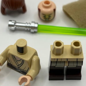 Lego Star Wars Qui-Gon Jinn Minifigure sw1334a Reddish Brown Variant From 75383 FRENLY BRICKS - Open 7 Days
