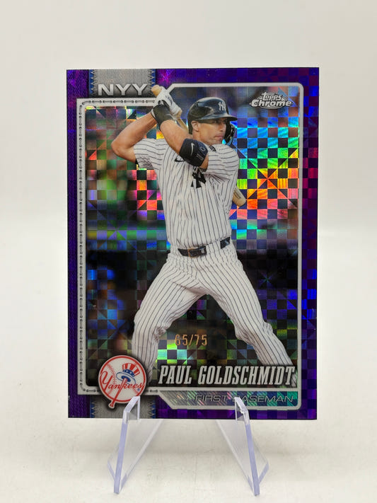 Topps Chrome MLB - Paul Goldschmidt Purple X Fractor /75 Yankees - photo 1