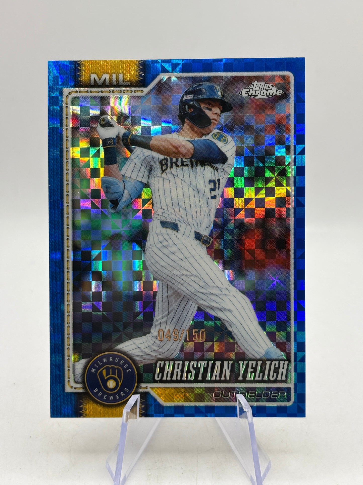 Topps Chrome MLB - Christian Yelich Blue X Fractor /150 Brewers