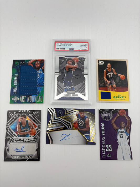 NBA Sports Minnesota Timberwolves Card Lot - Kevin Garnett, Patch, Graded, Auto, Rookie FRENLY BRICKS - Open 7 Days