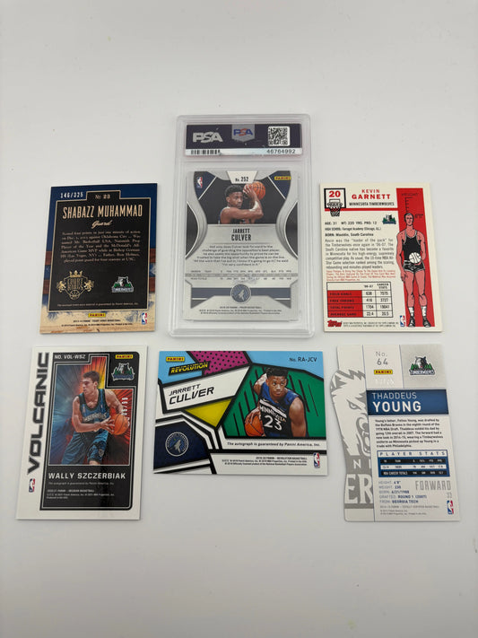 NBA Sports Minnesota Timberwolves Card Lot - Kevin Garnett, Patch, Graded, Auto, Rookie FRENLY BRICKS - Open 7 Days