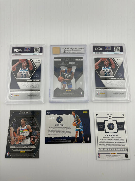 NBA Sports Minnesota Timberwolves Card Lot 2 - Jarrett Culver, Graded, Auto, Rookies FRENLY BRICKS - Open 7 Days