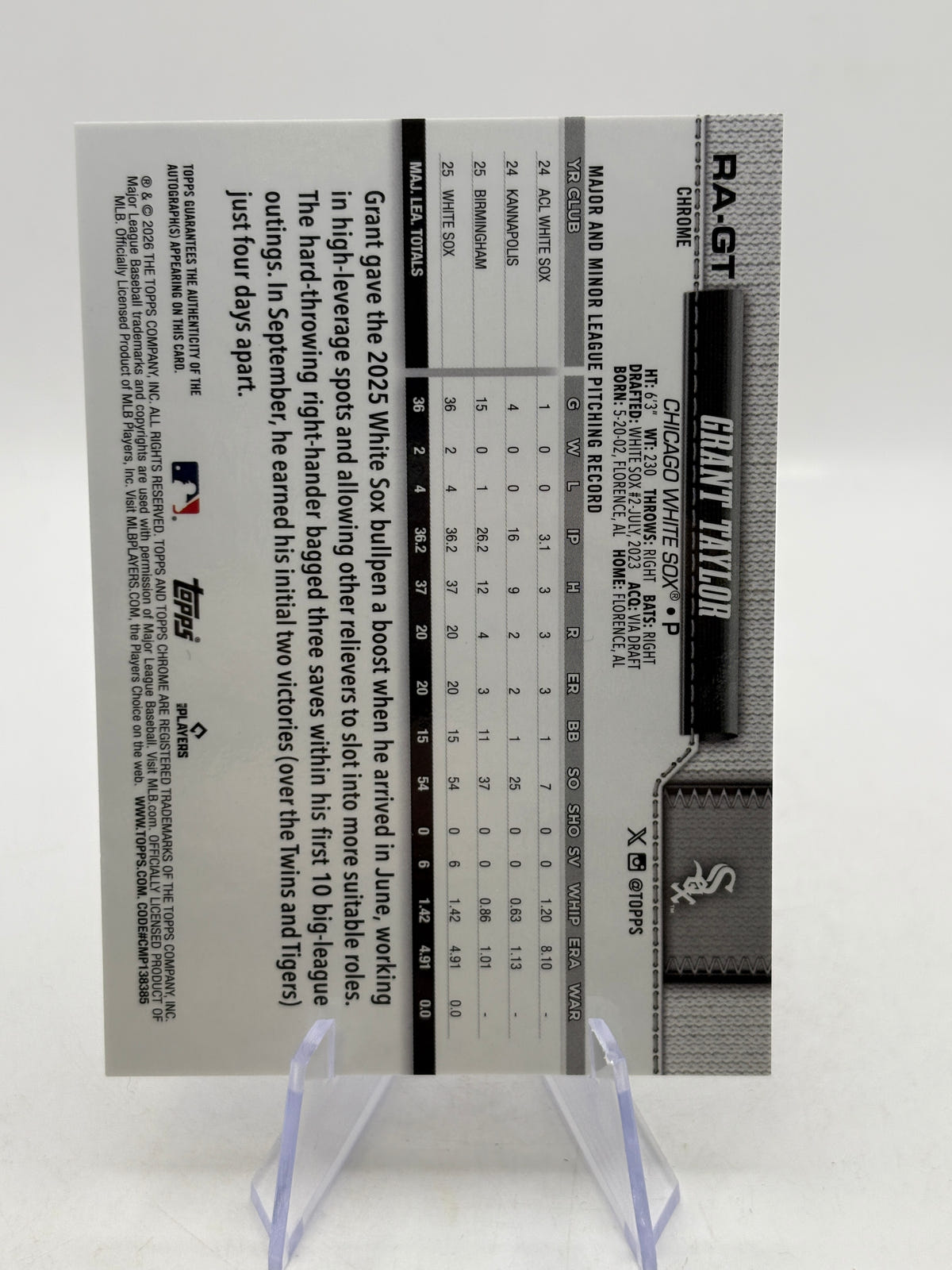 Topps Chrome MLB - Grant Taylor Rookie Auto /75 Purple Raywave - photo 2 image 2