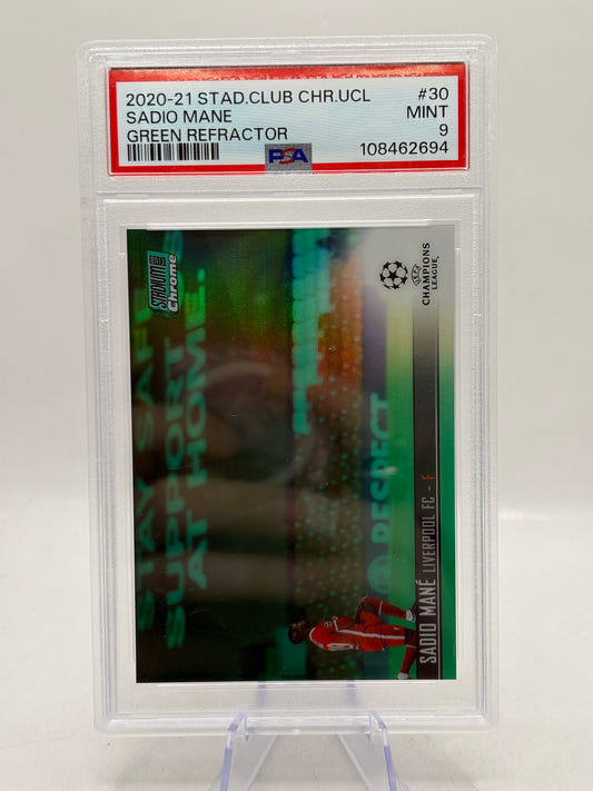 2020-21 Stadium Club Chrome UCL - Sadio Mane Green Refractor /99 PSA 9 - photo 1