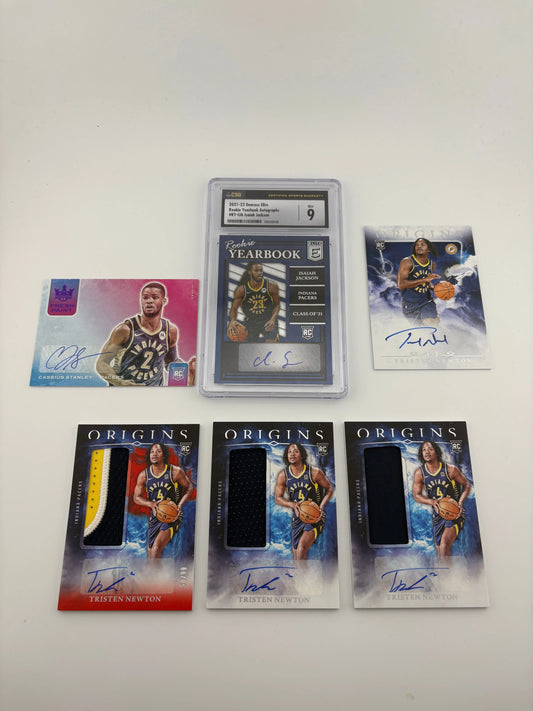 NBA Sports Indiana Pacers Card Lot - Tristen Newton, Rookies, Auto, Patch, Graded FRENLY BRICKS - Open 7 Days