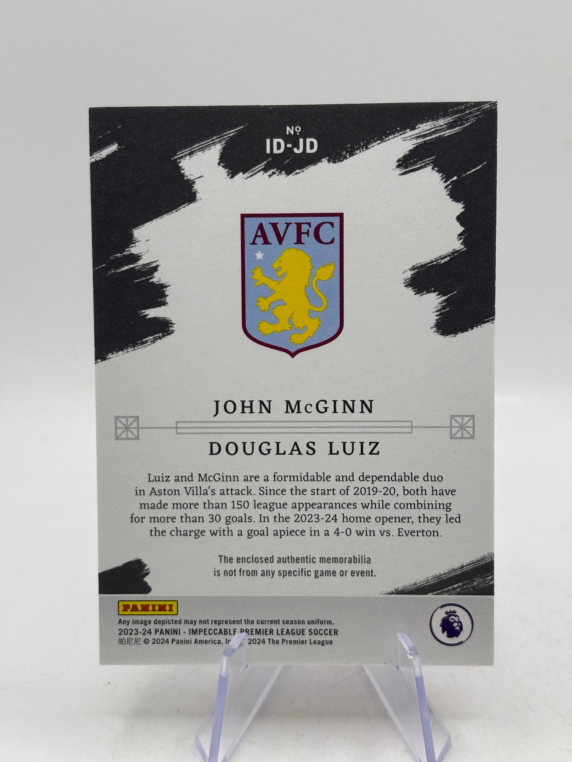 2023 Impeccable Premier League Dual Materials /99 John McGinn Douglas Luiz Dual Patch - photo 2 image 2