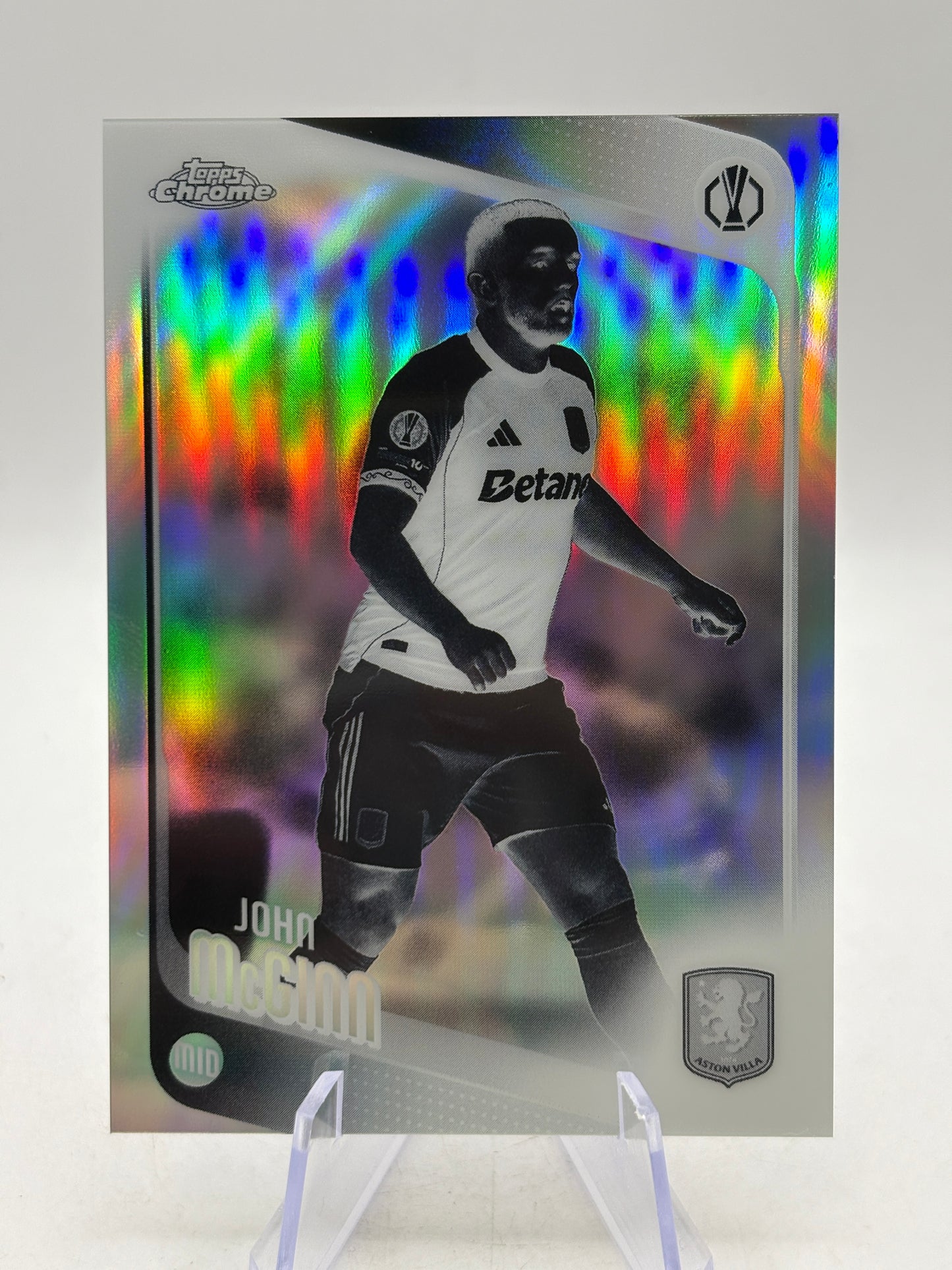 2025-26 Topps Chrome UEFA UCC John McGinn Negative Refractor SP Aston Villa