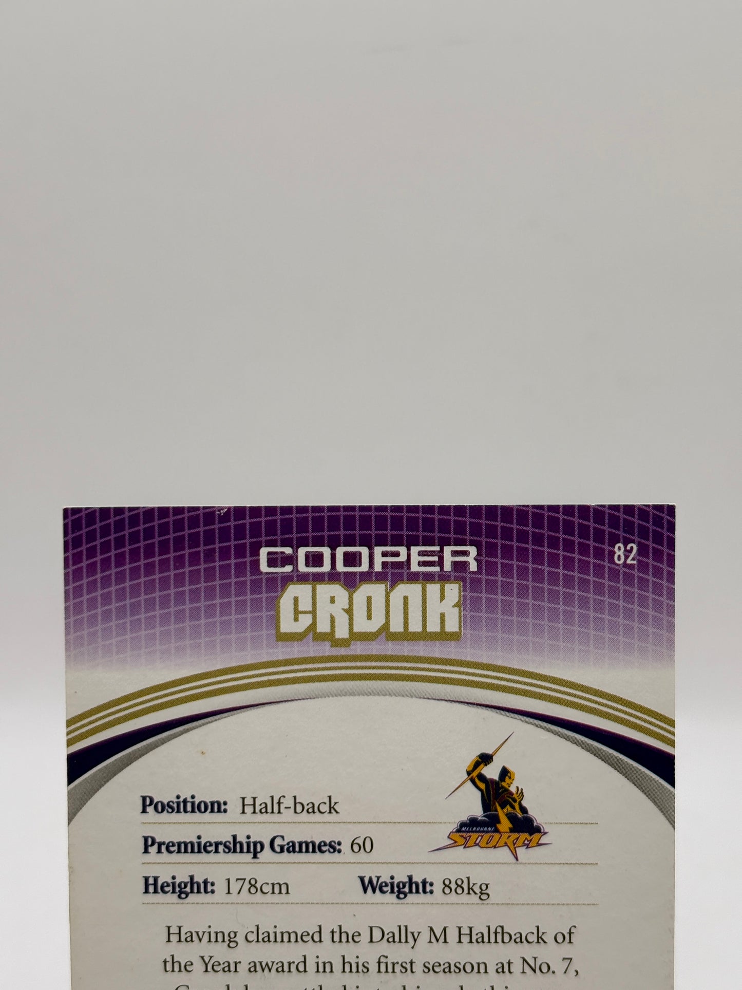 2007 NRL Select - Cooper Cronk #82 Auto On Card