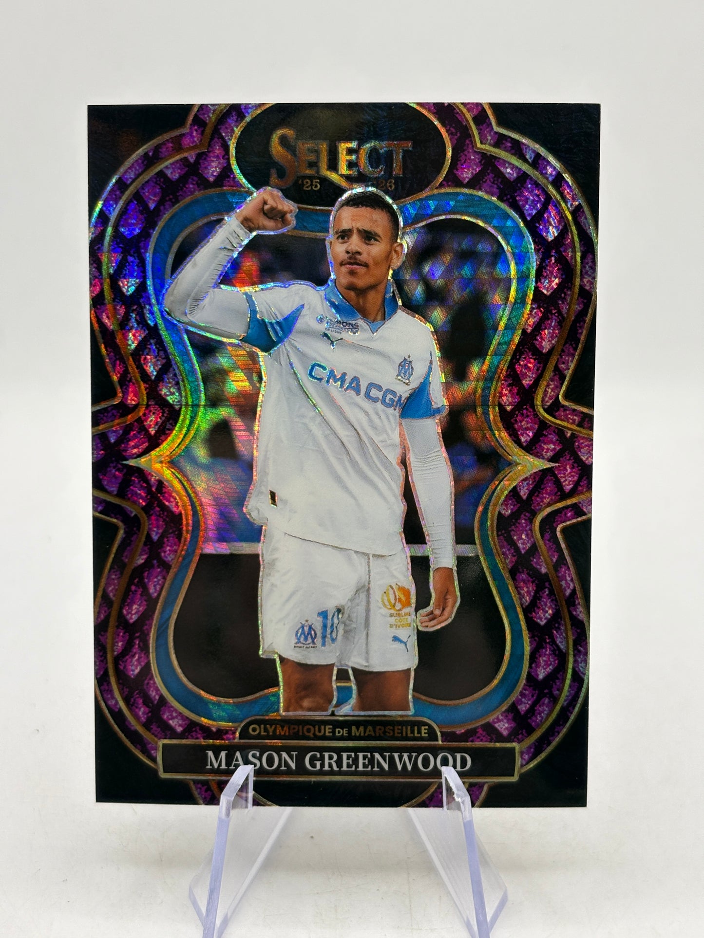 2025-26 Panini Select Ligue 1 - Mason Greenwood Purple Dragon Scale /49