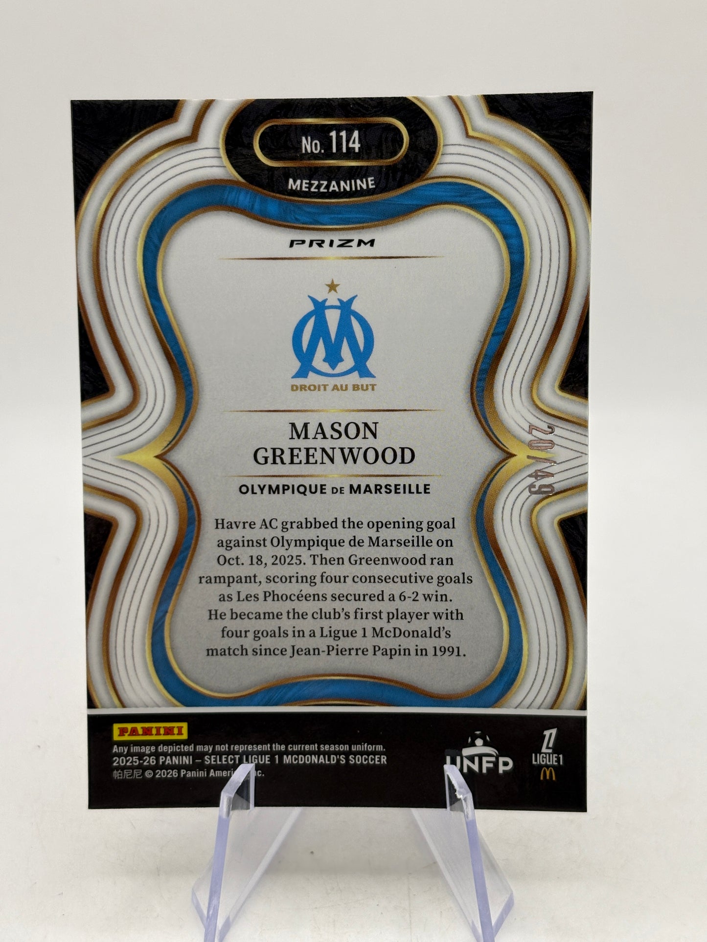 2025-26 Panini Select Ligue 1 - Mason Greenwood Purple Dragon Scale /49