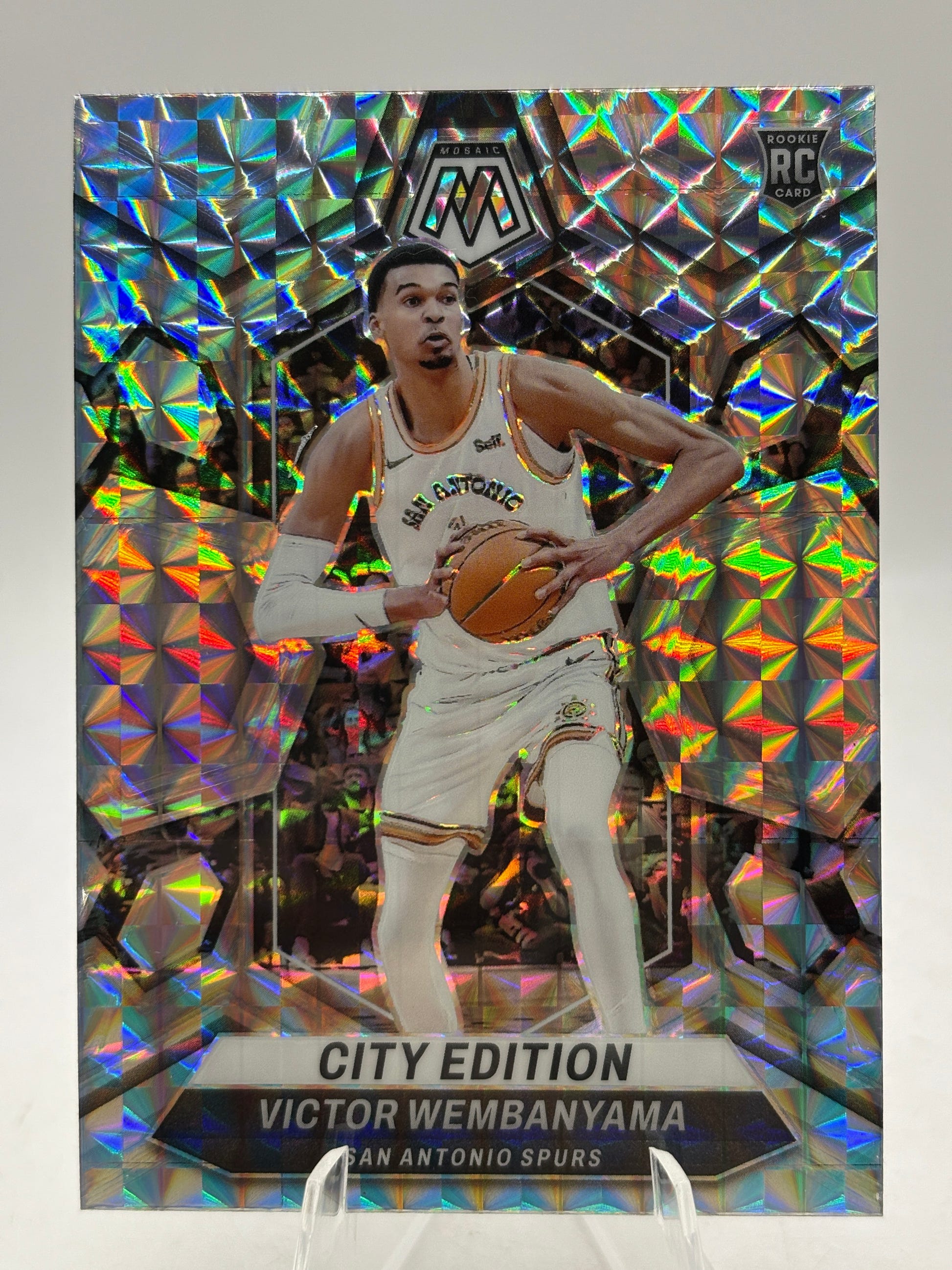 2023-24 Panini Mosaic Basketball - Victor Wembanyama #282 Silver Mosaic Rookie FRENLY BRICKS - Open 7 Days image 1