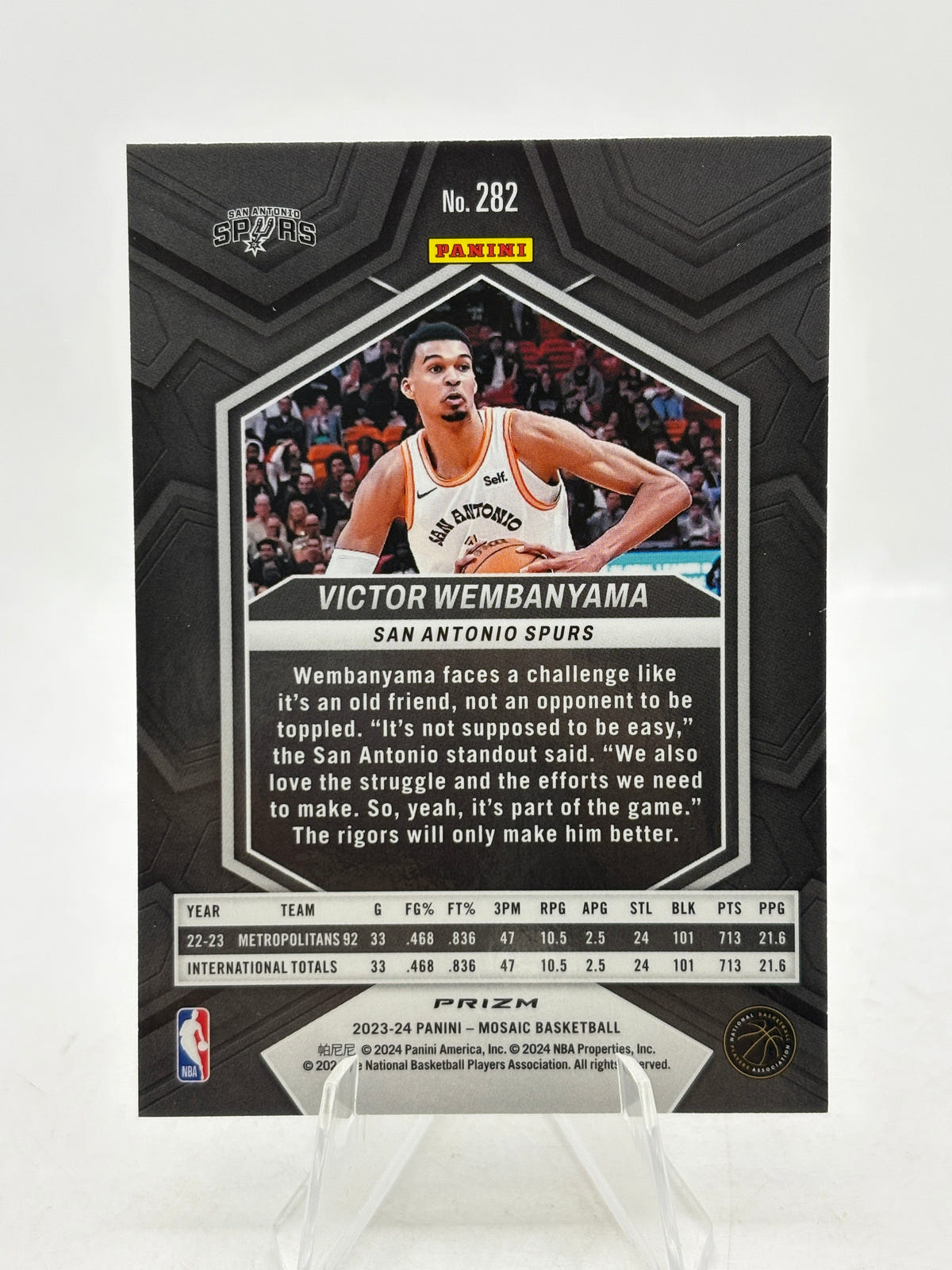 2023-24 Panini Mosaic Basketball - Victor Wembanyama #282 Silver Mosaic Rookie FRENLY BRICKS - Open 7 Days image 2