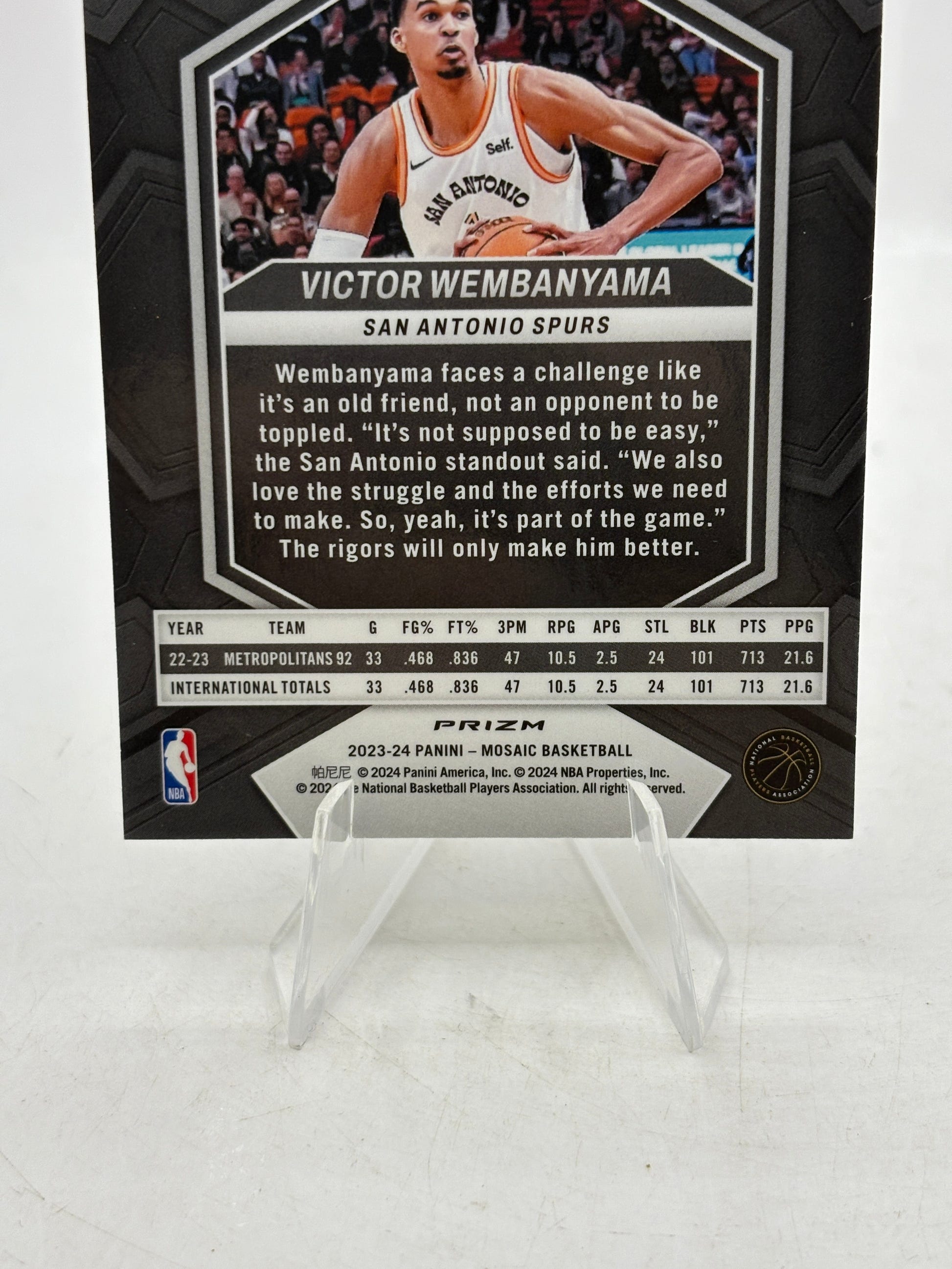 2023-24 Panini Mosaic Basketball - Victor Wembanyama #282 Silver Mosaic Rookie FRENLY BRICKS - Open 7 Days image 4