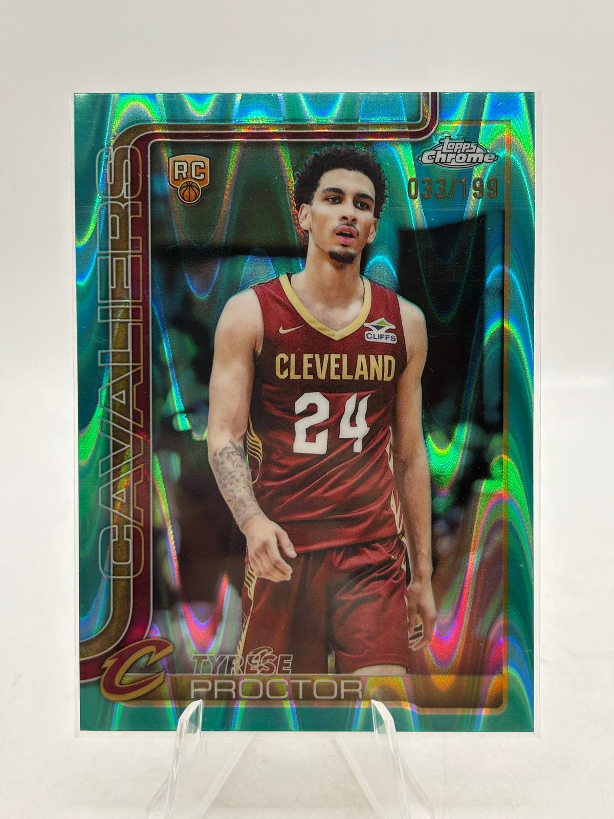 Topps Chrome 25-26 - Tyrese Proctor /199 Teal Wave Rookie Card FRENLY BRICKS - Open 7 Days image 1