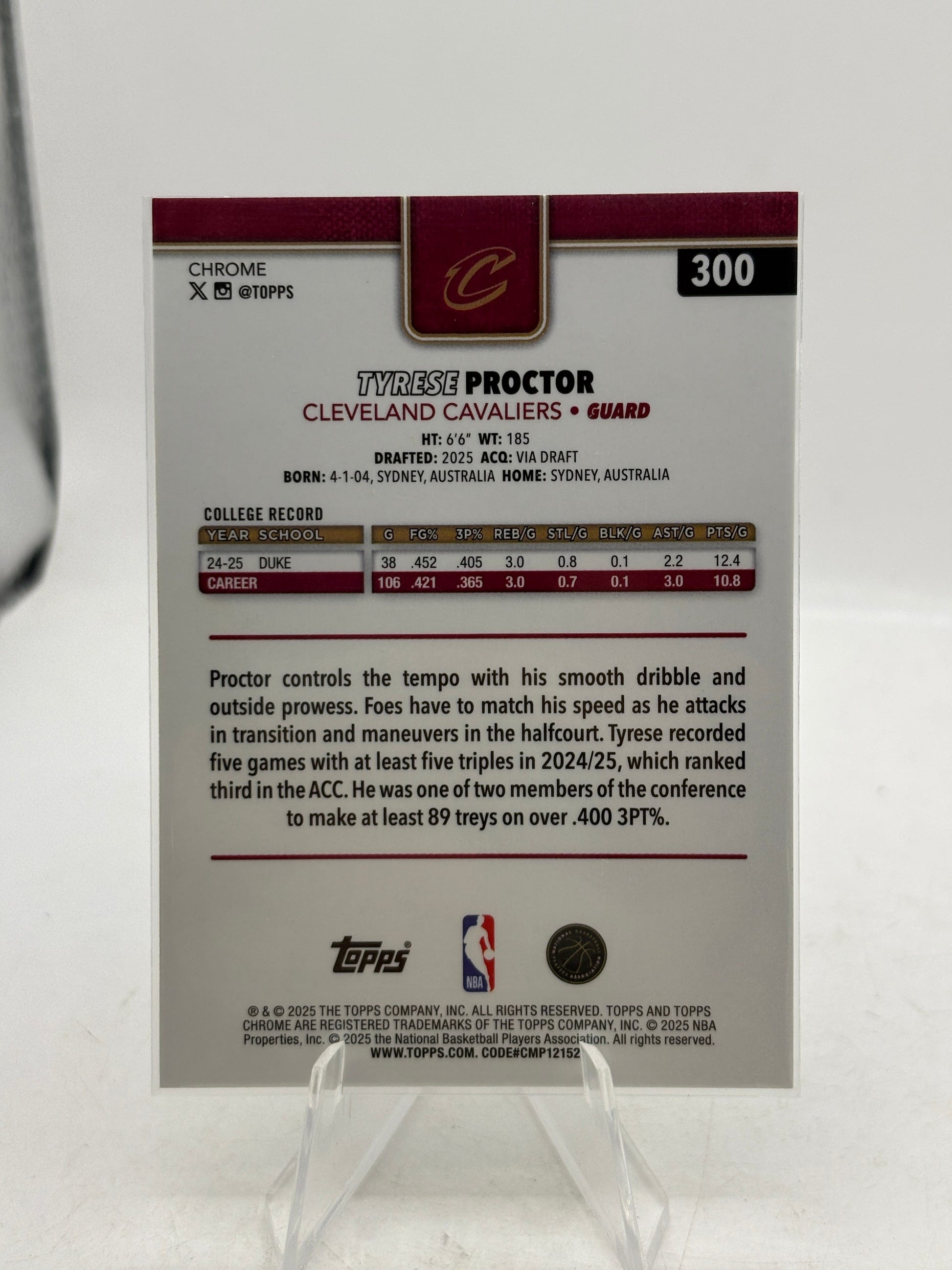 Topps Chrome 25-26 - Tyrese Proctor /199 Teal Wave Rookie Card FRENLY BRICKS - Open 7 Days image 2